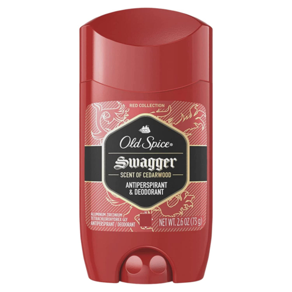 Old Spice Red Zone Swagger — Bouteille de déodorant invisible, protection 24h.