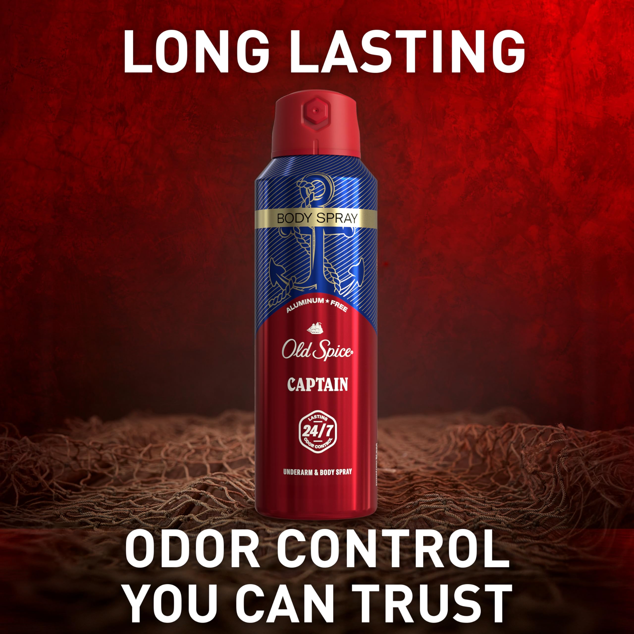 Old Spice Captain spray portable, facile à transporter pour rester frais.