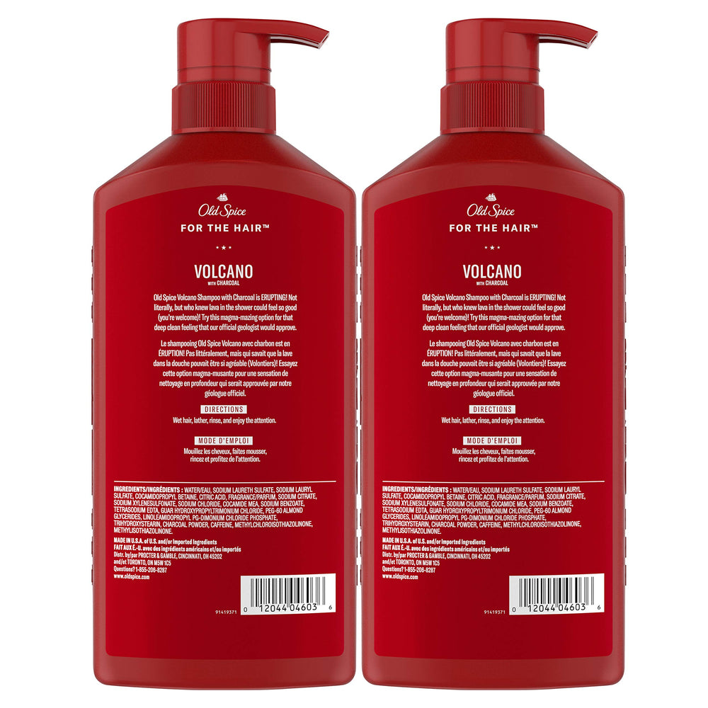 Old Spice Charbon Shampoing pour homme, pack double pratique pour la routine quotidienne.