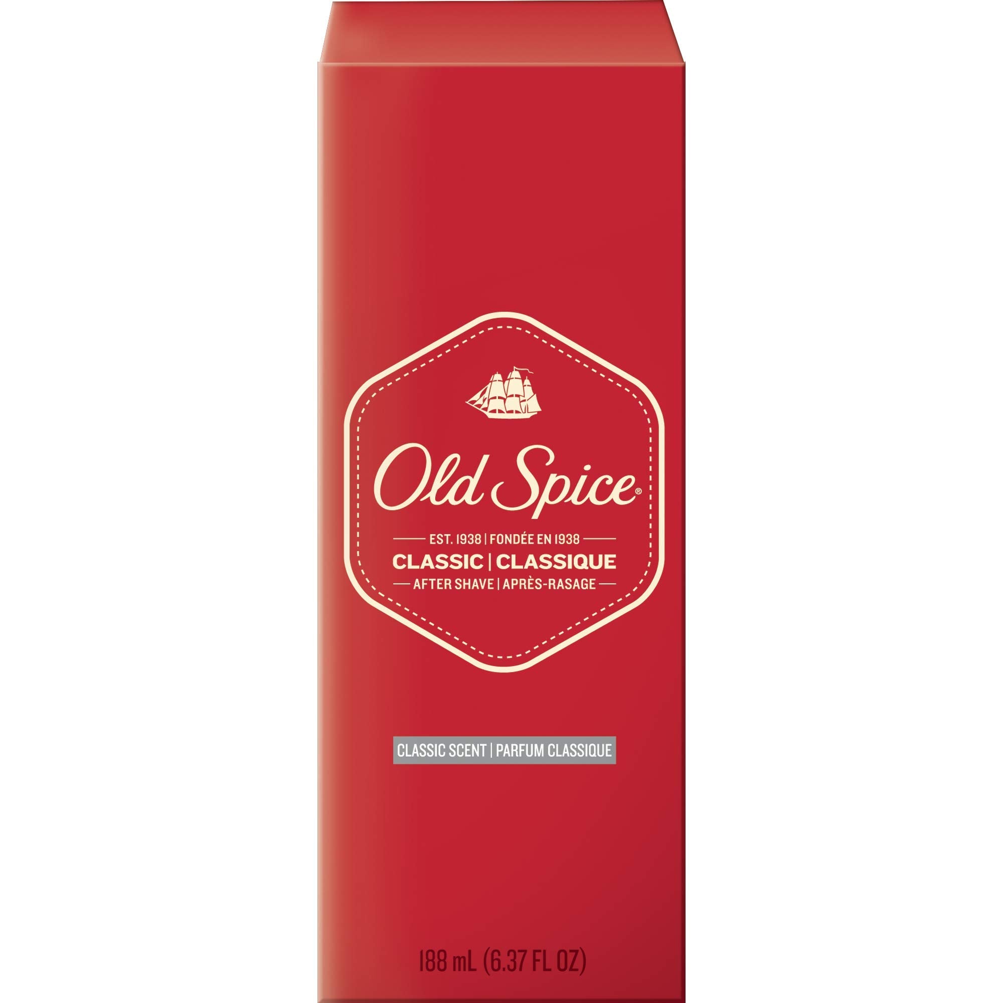 Old Spice Classic Après-Rasage - packaging extérieur distinct pour usage quotidien.