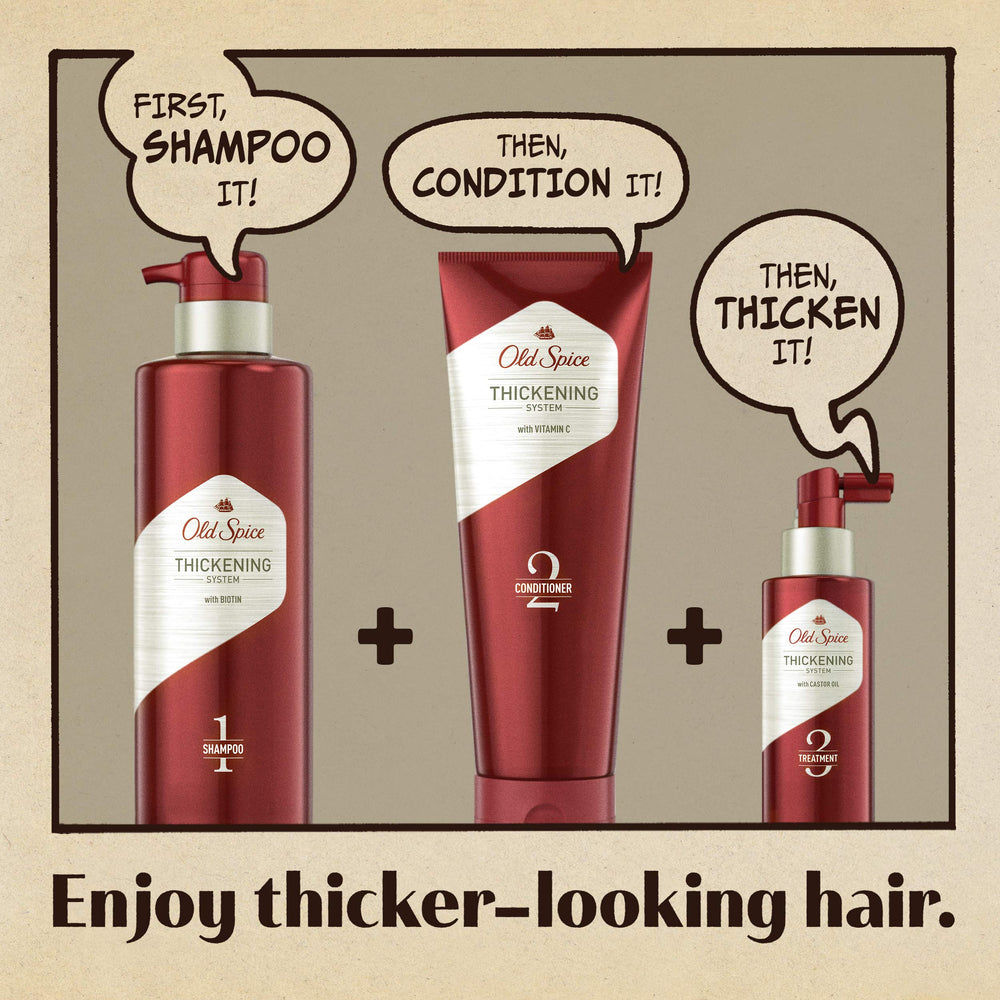Old Spice appliquer sur cheveux mouilles, rinçage facile pour cheveux plus epais.