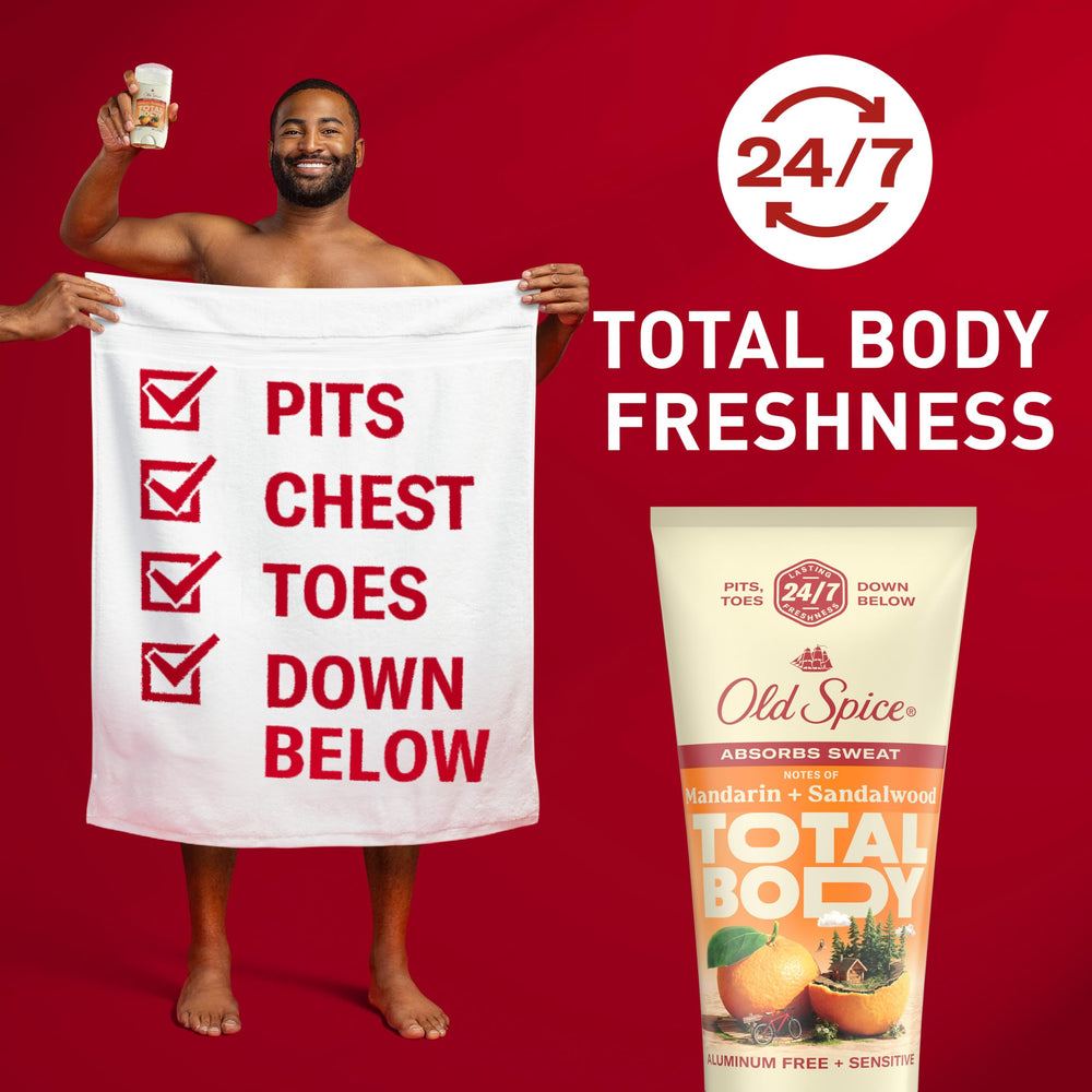 Old Spice déodorant sans aluminium, formulation douce pour la peau.