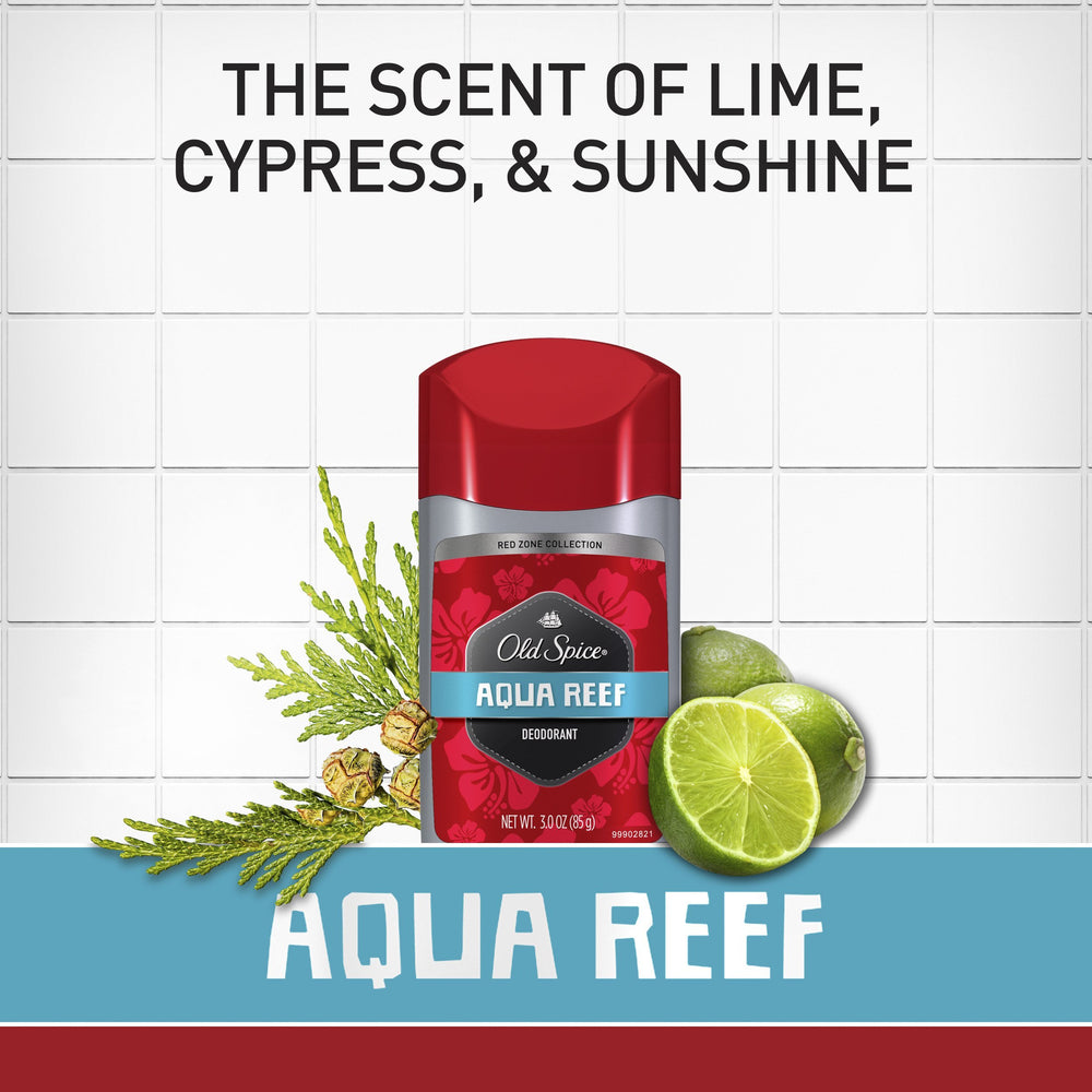 Old Spice Aqua Reef déodorant, rituel rapide après la douche pour une fraîcheur durable.