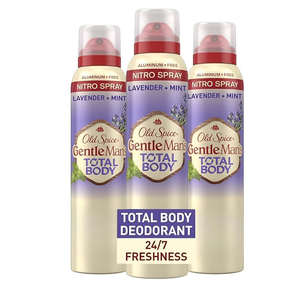 Old Spice Déodorant Corps Total Lavande Menthe, spray rapide et frais toute la journée