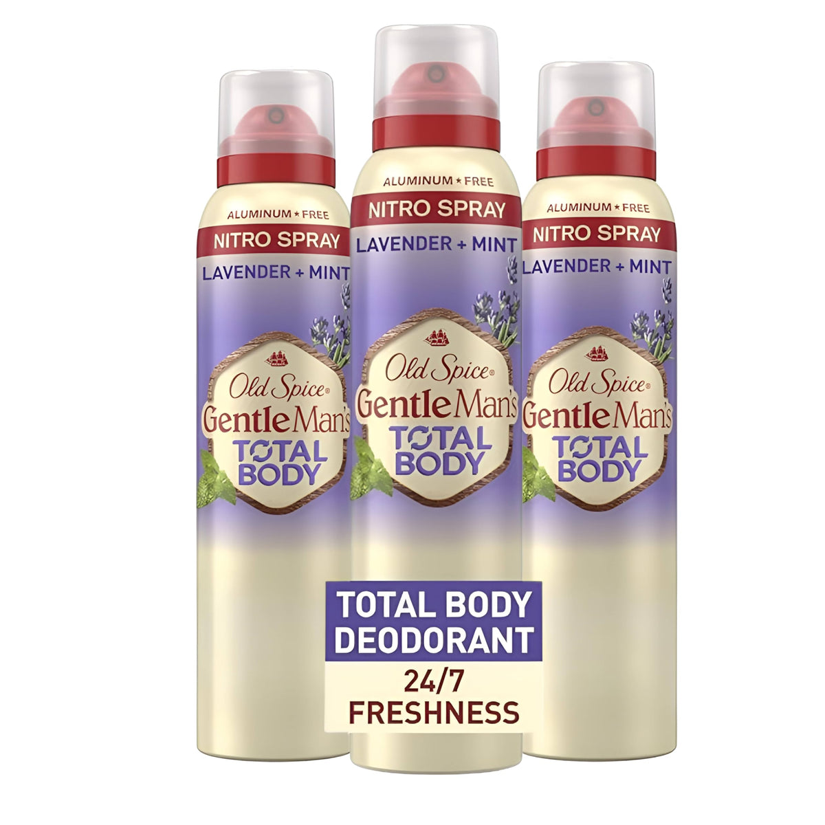 Old Spice Déodorant Corps Total Lavande Menthe, spray rapide et frais toute la journée