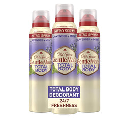 Old Spice Déodorant Corps Total Lavande Menthe, spray rapide et frais toute la journée