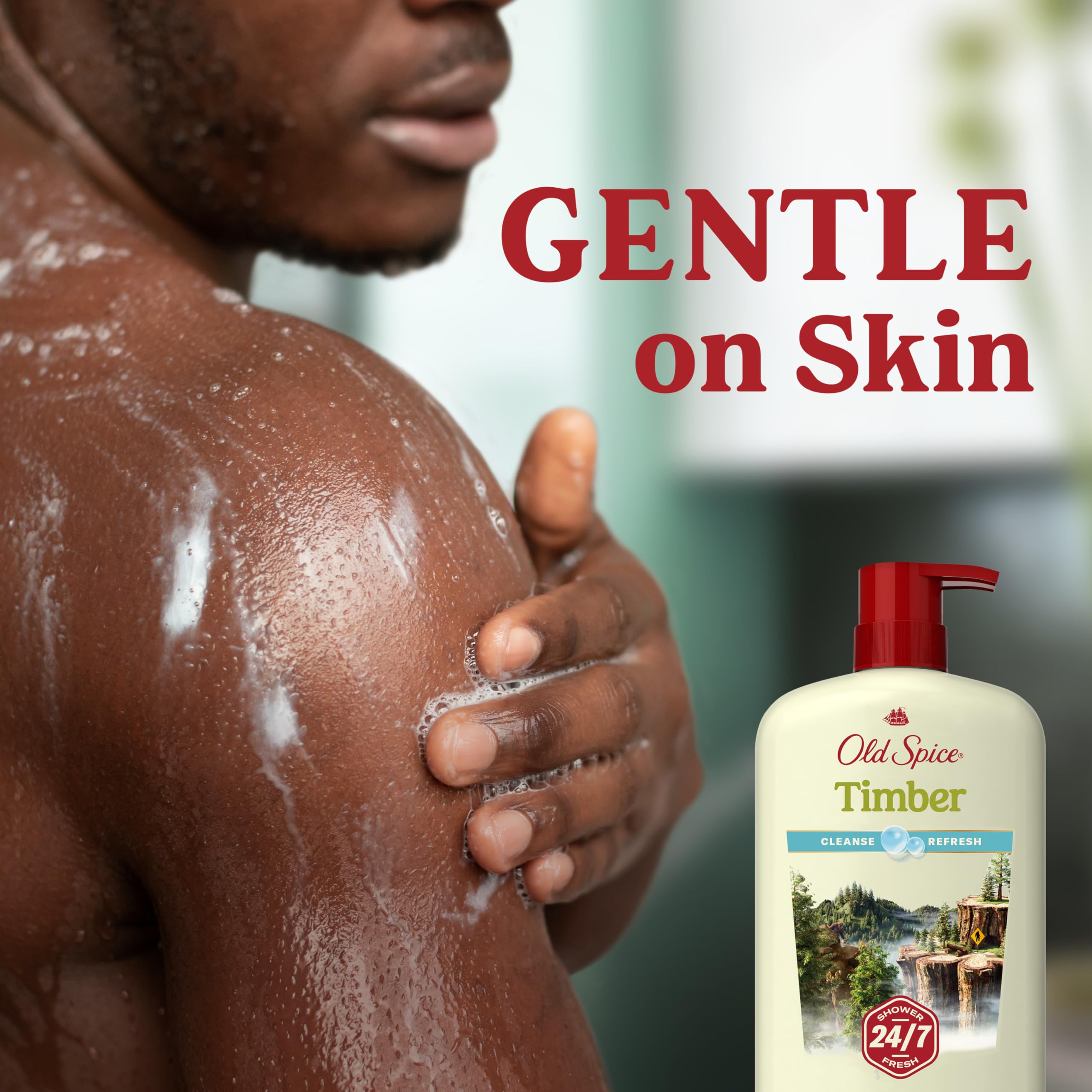 Old Spice Gel Douche Homme vitamine B3, soin léger pour la peau.