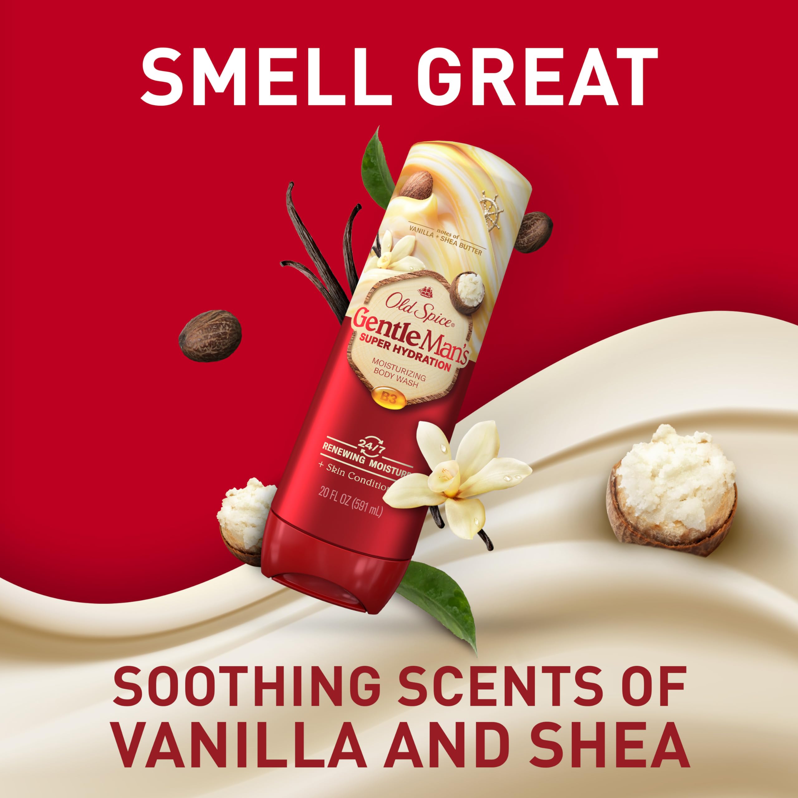 Old Spice GentleMan’s Super Hydration – Parfum vanille-karité, expérience réconfortante.