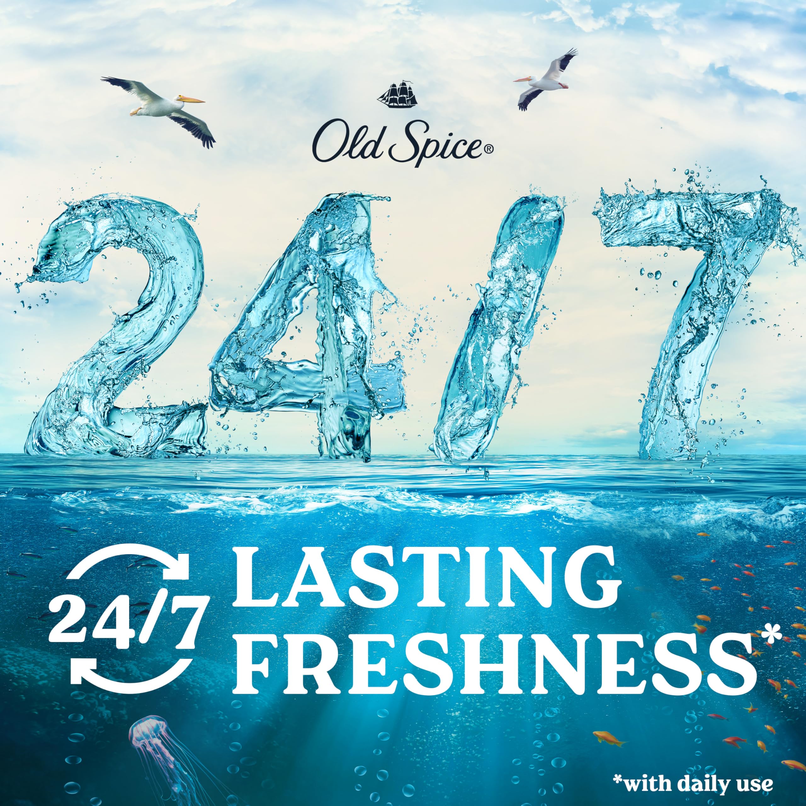Old Spice Dry Feel protection transpiration 24h contre les odeurs quotidiennes.