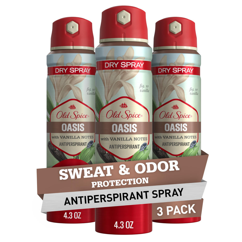 Flacon Old Spice Dry Spray: fraîcheur durable toute la journée.