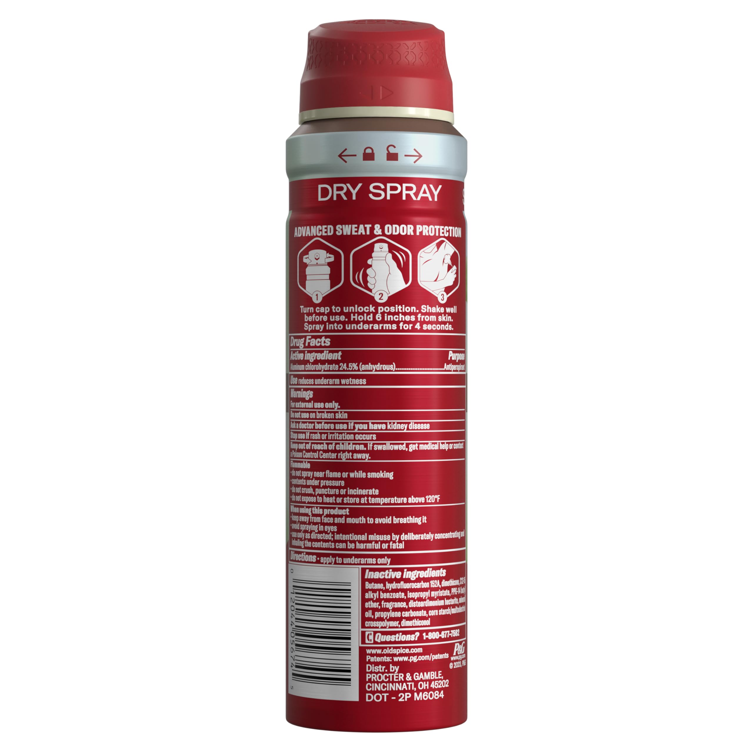 Confort peau avec la formule douce d’Old Spice Dry Spray.