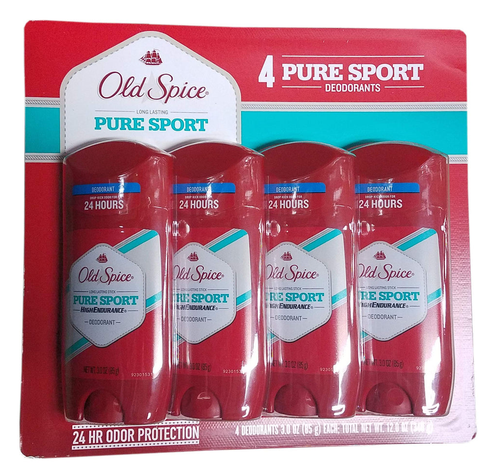 Old Spice High Endurance Pure Sport déodorant en baton, application facile et longue tenue.