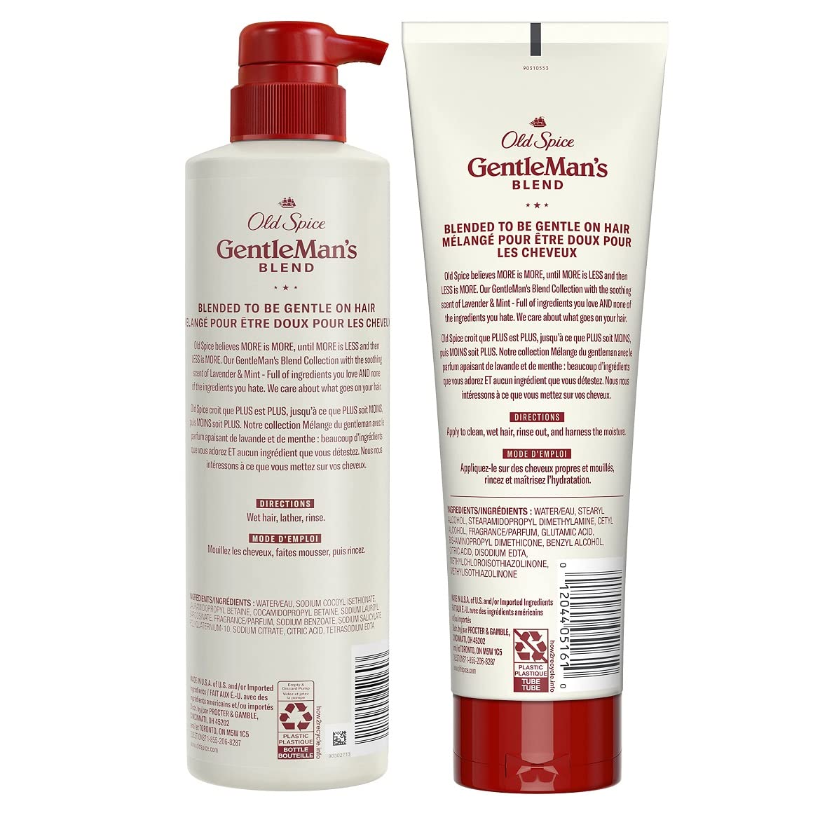 Old Spice Ensemble bain lavande-menthe sur étagère.