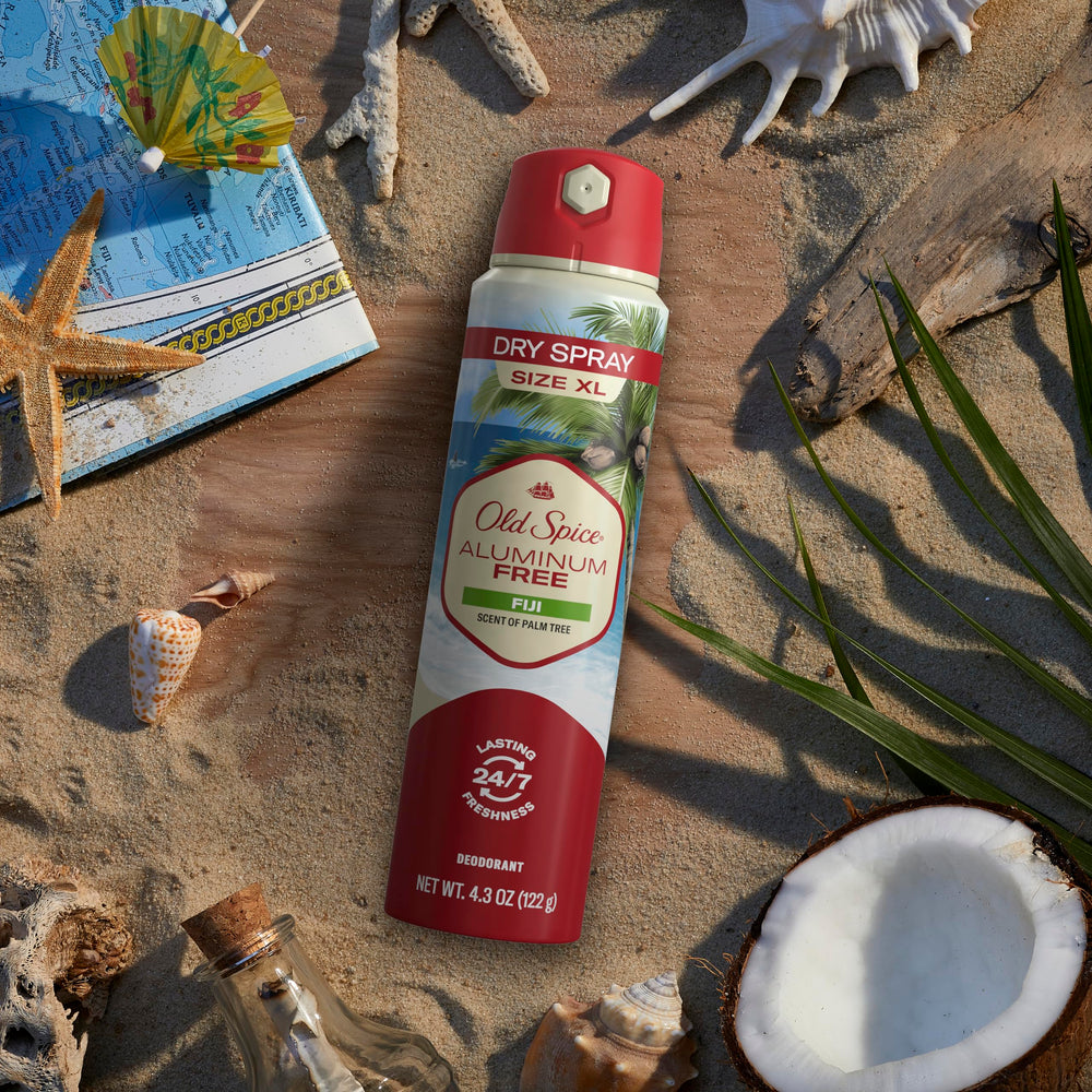 Old Spice Fiji Dry Spray: application facile pour une fraîcheur qui dure.