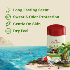 Old Spice Fiji, déodorant invisible, protection discrète sans traces.