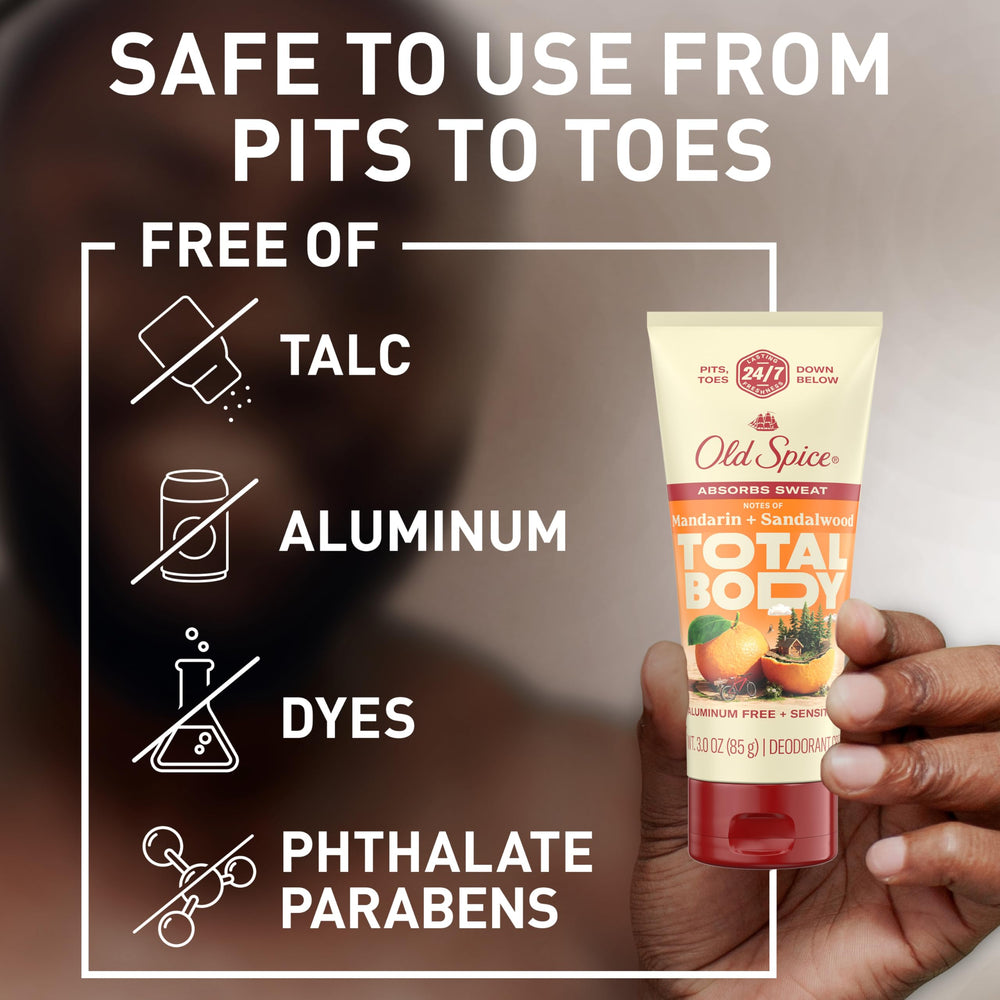 Old Spice fraîcheur 24h mandarine-santal, parfum enveloppant.