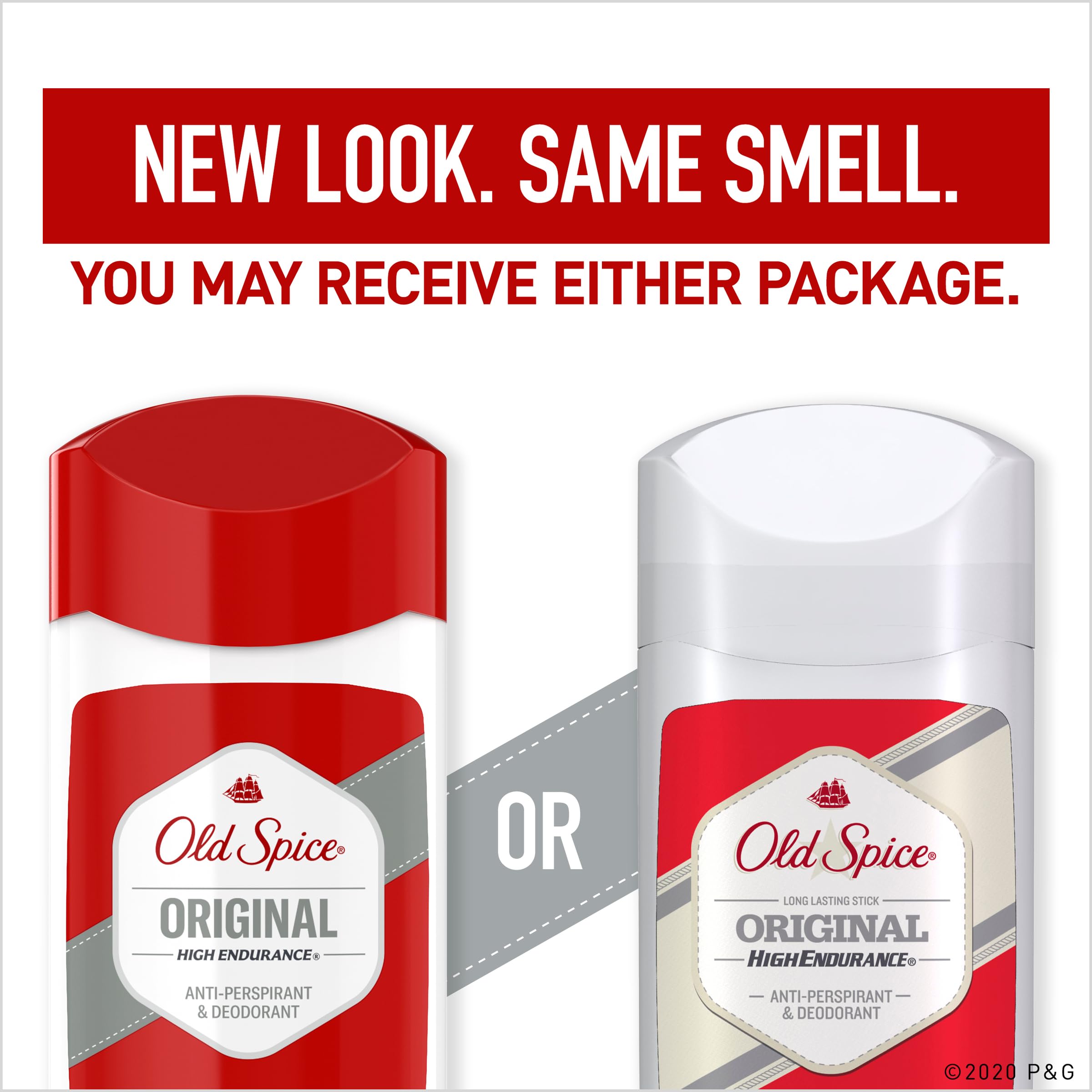 Old Spice High Endurance Original emballage au branding classique et reconnaissable.