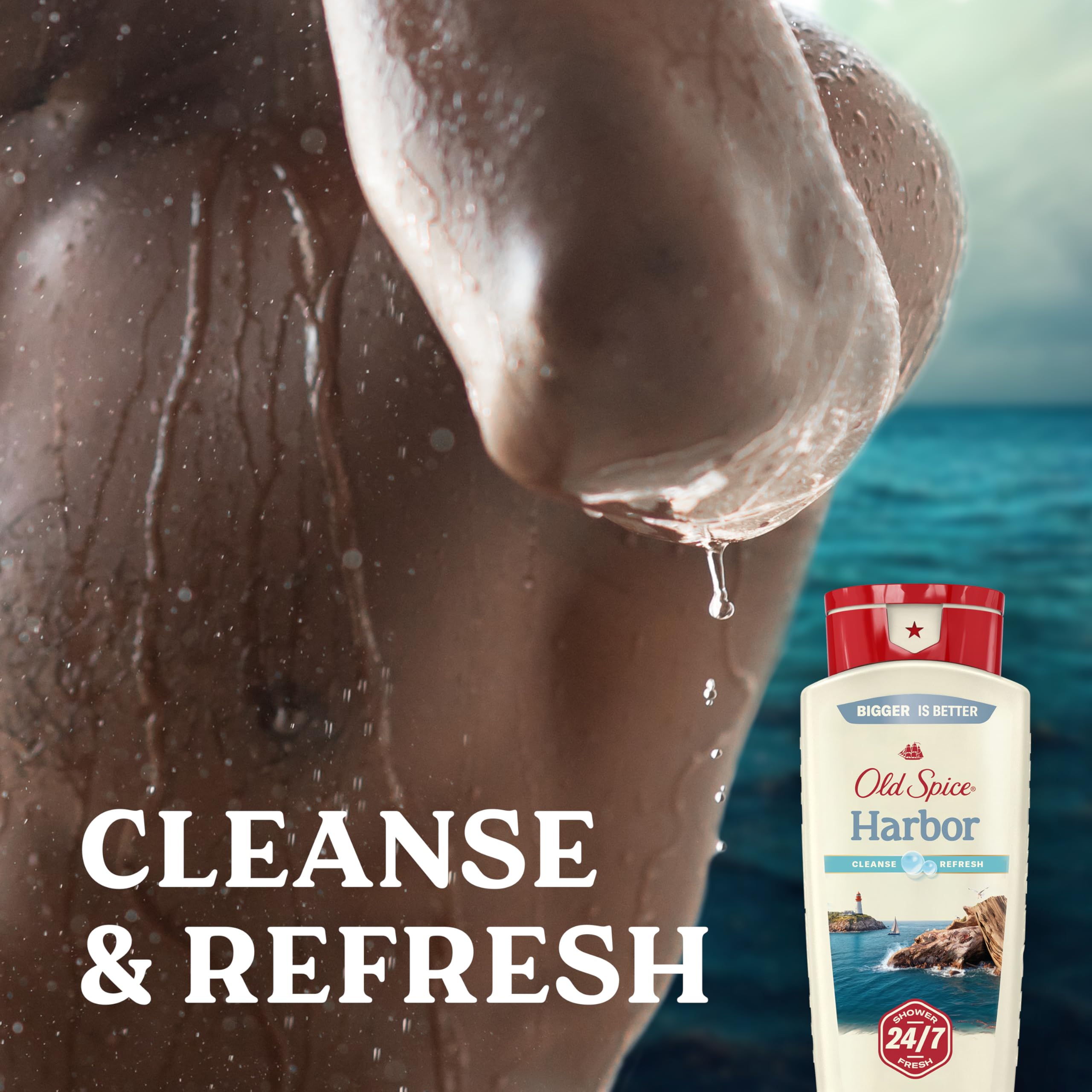Old Spice mousse douce lavage corporel, sensation agréable