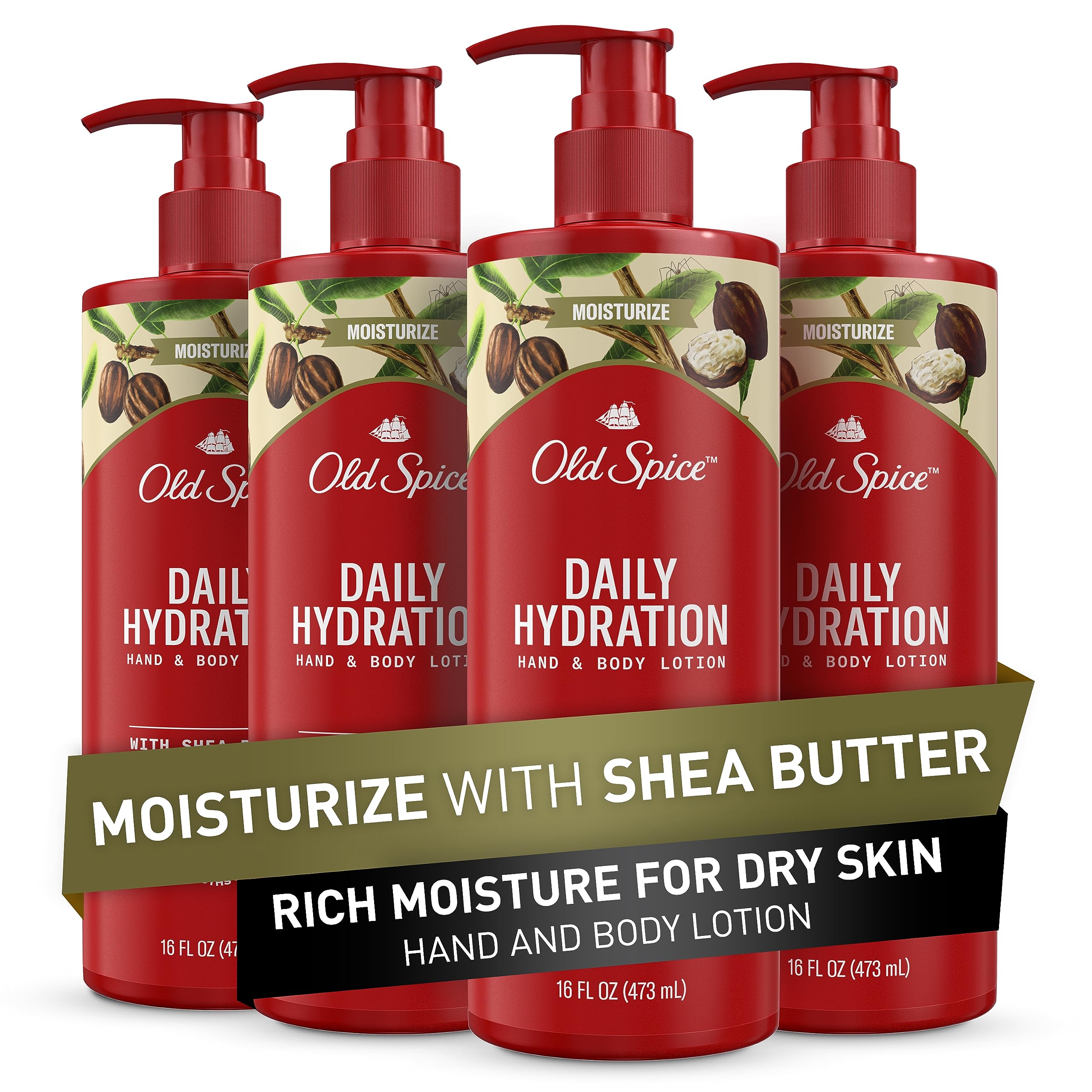 Old Spice lotion hydratation quotidienne pour les mains avec pompe pratique.