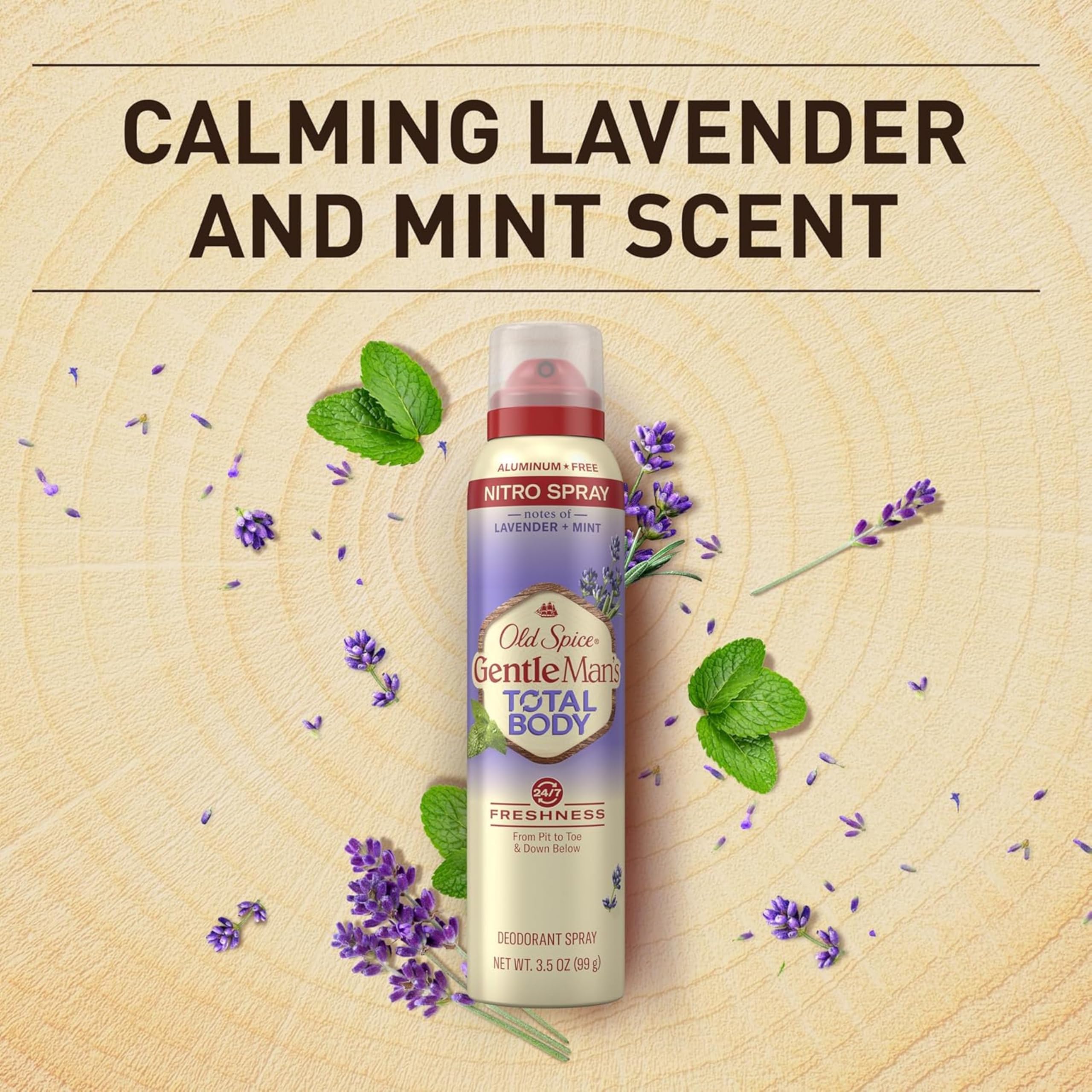 Old Spice Lot de 3 déodorants Lavande Menthe, fraîcheur durable