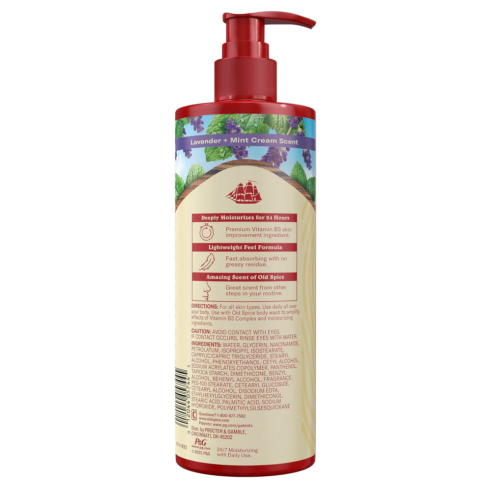 Rituel post-douche avec Old Spice Lotion Lavande Menthe, parfum frais.