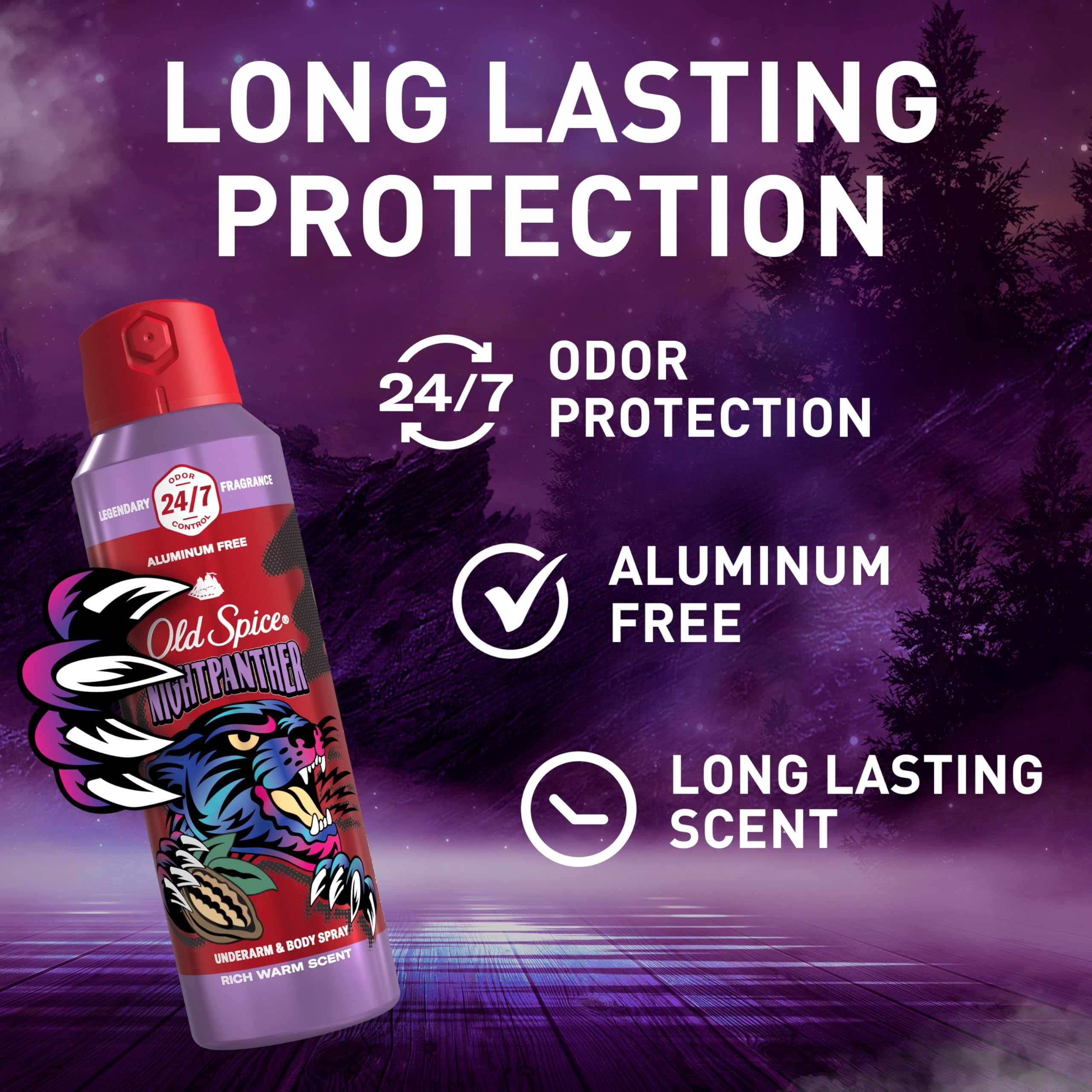 Application du Night Panther en spray, action rapide pour une fraîcheur durable