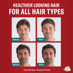 Mains frotant la pâte Old Spice No-Poof Paste pour dispersion uniforme.