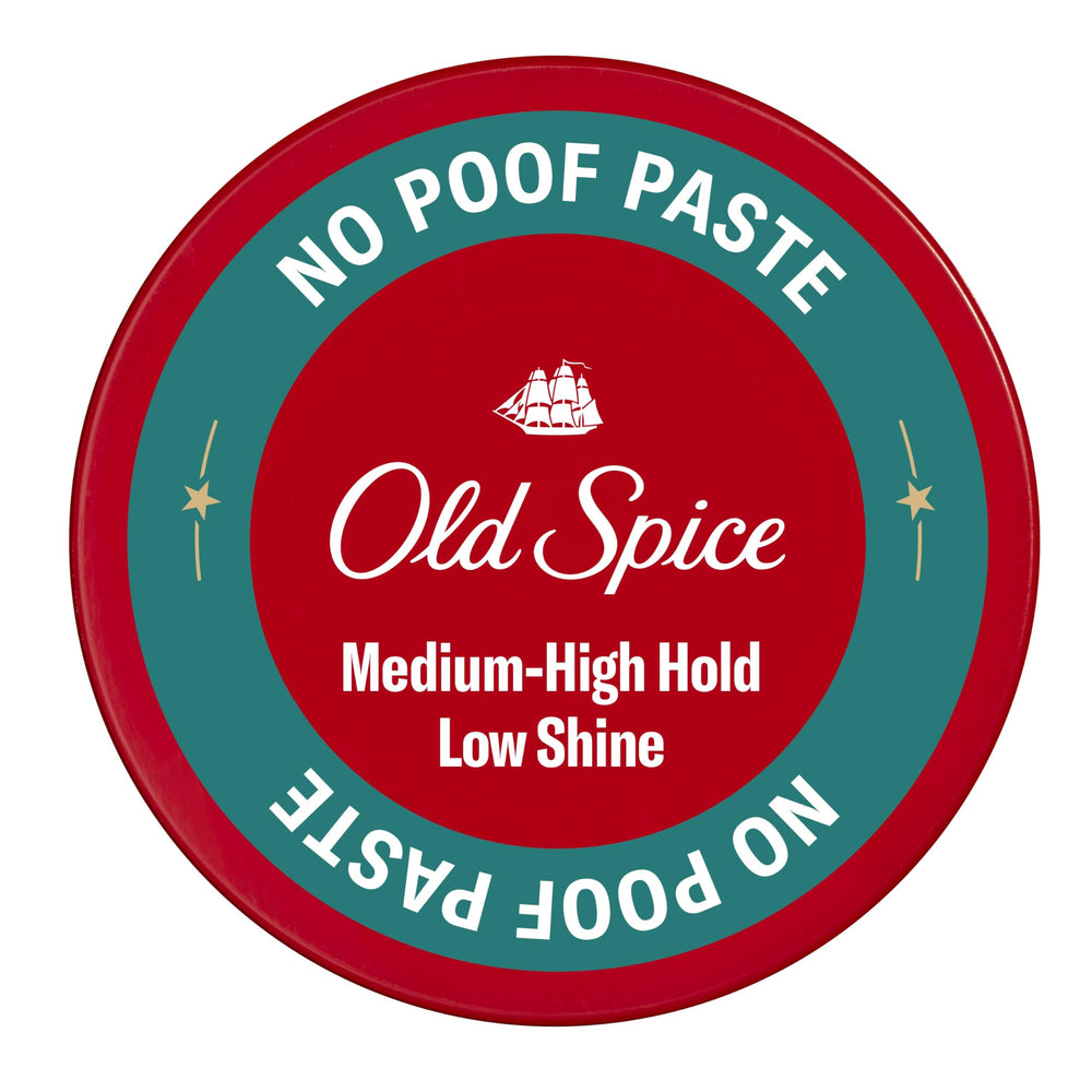 Old Spice No-Poof Paste – bouteille prête au coiffage durable.