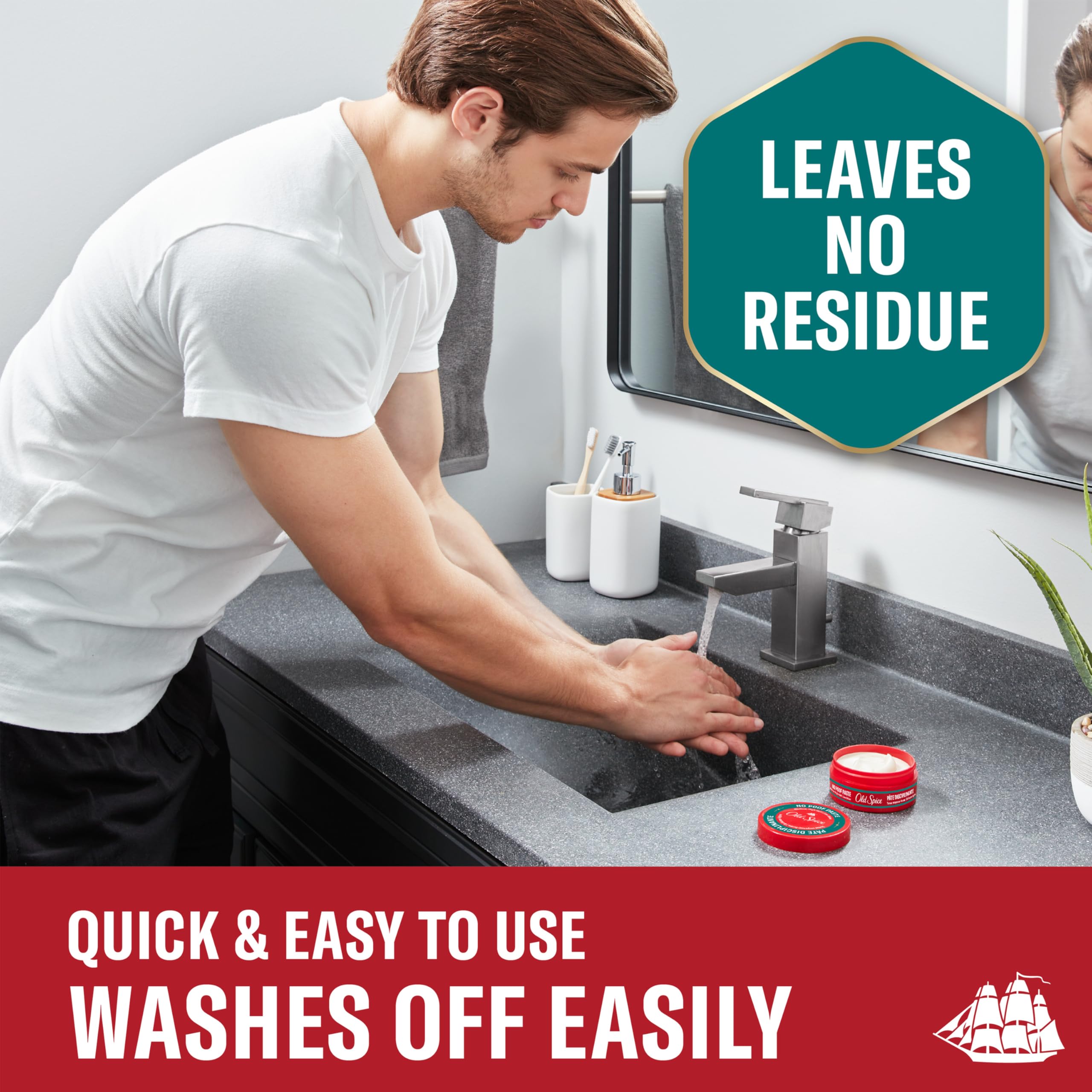 Maintien moyen-haut offert par Old Spice No-Poof Paste.