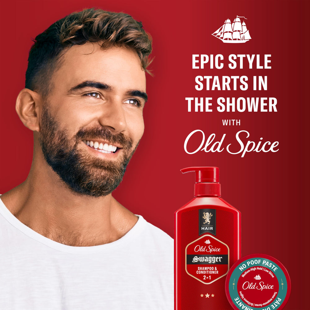 Parfum coco et bois tropical d'Old Spice No-Poof Paste.