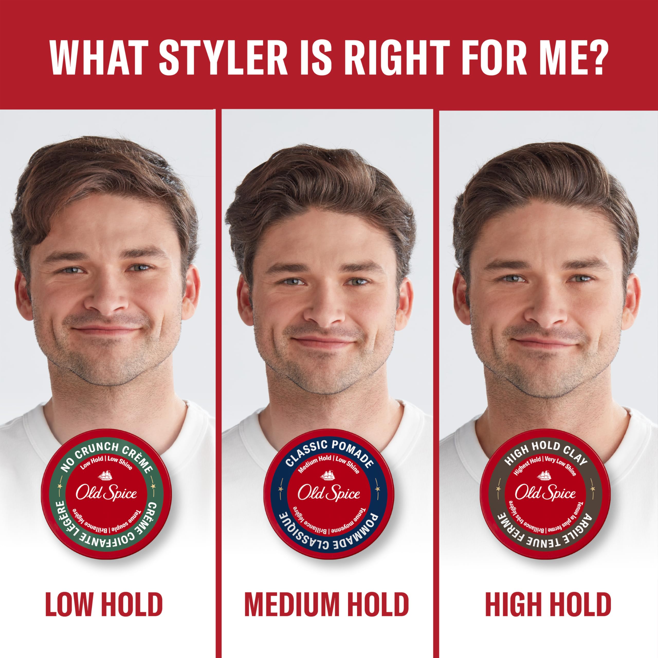 Old Spice Pomade – cheveux mieux hydratés avec une apparence légèrement volumineuse.
