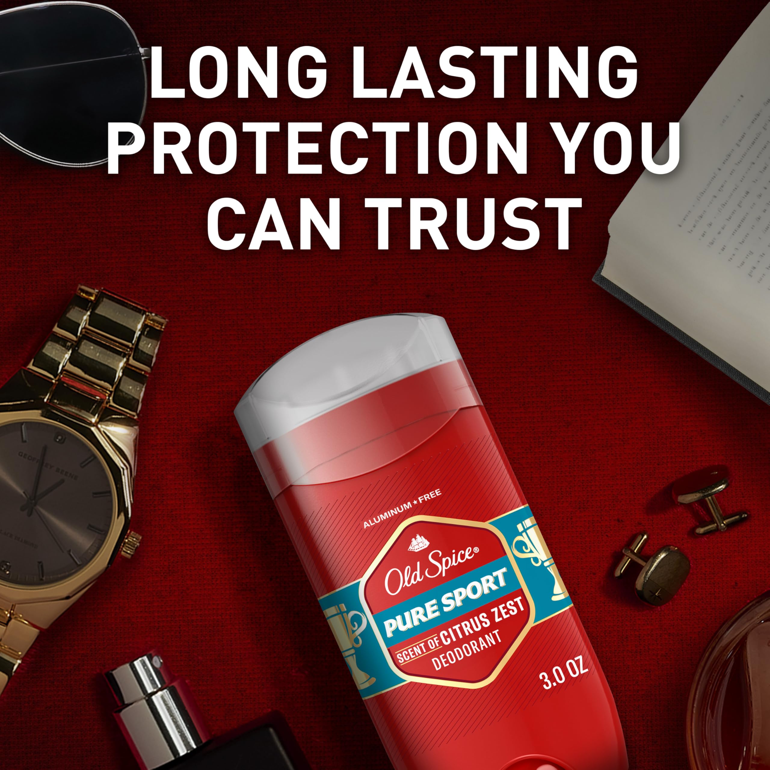 Application sans traces sur les vêtements avec Old Spice Pure Sport.