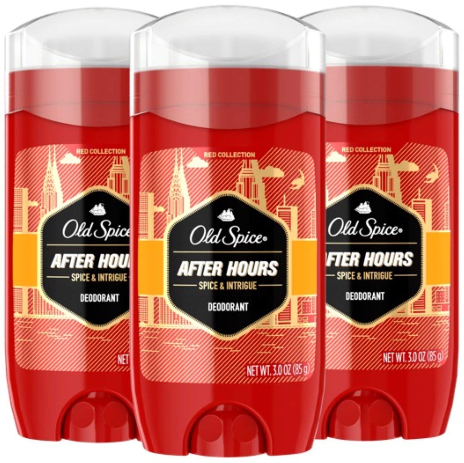 Old Spice Red Collection Après-Heures Déodorant-Bouteille vue de face, parfum citron-vert frais et fraîcheur durable.