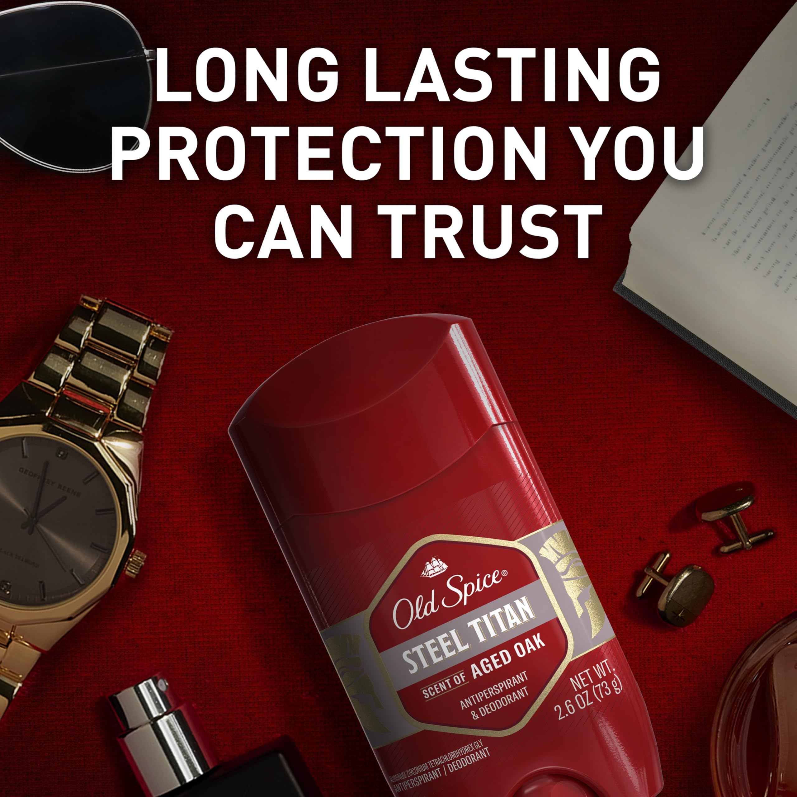 Old Spice Steel Titan, application rapide pour une protection 24/7.