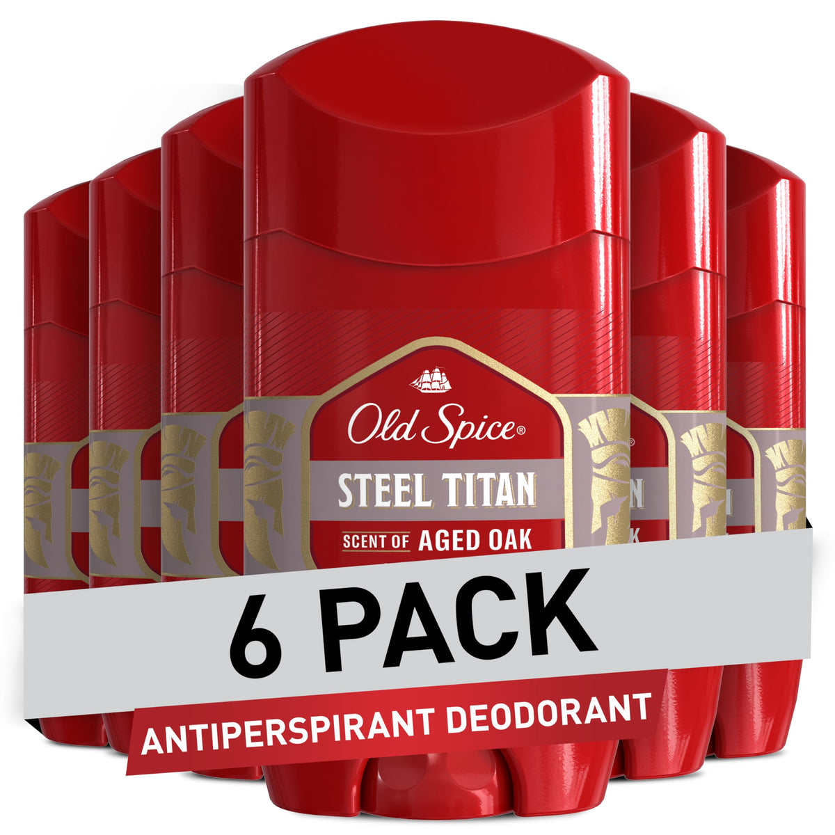 Old Spice Steel Titan, bouteille invisible prête pour une journée fraîche et sèche.