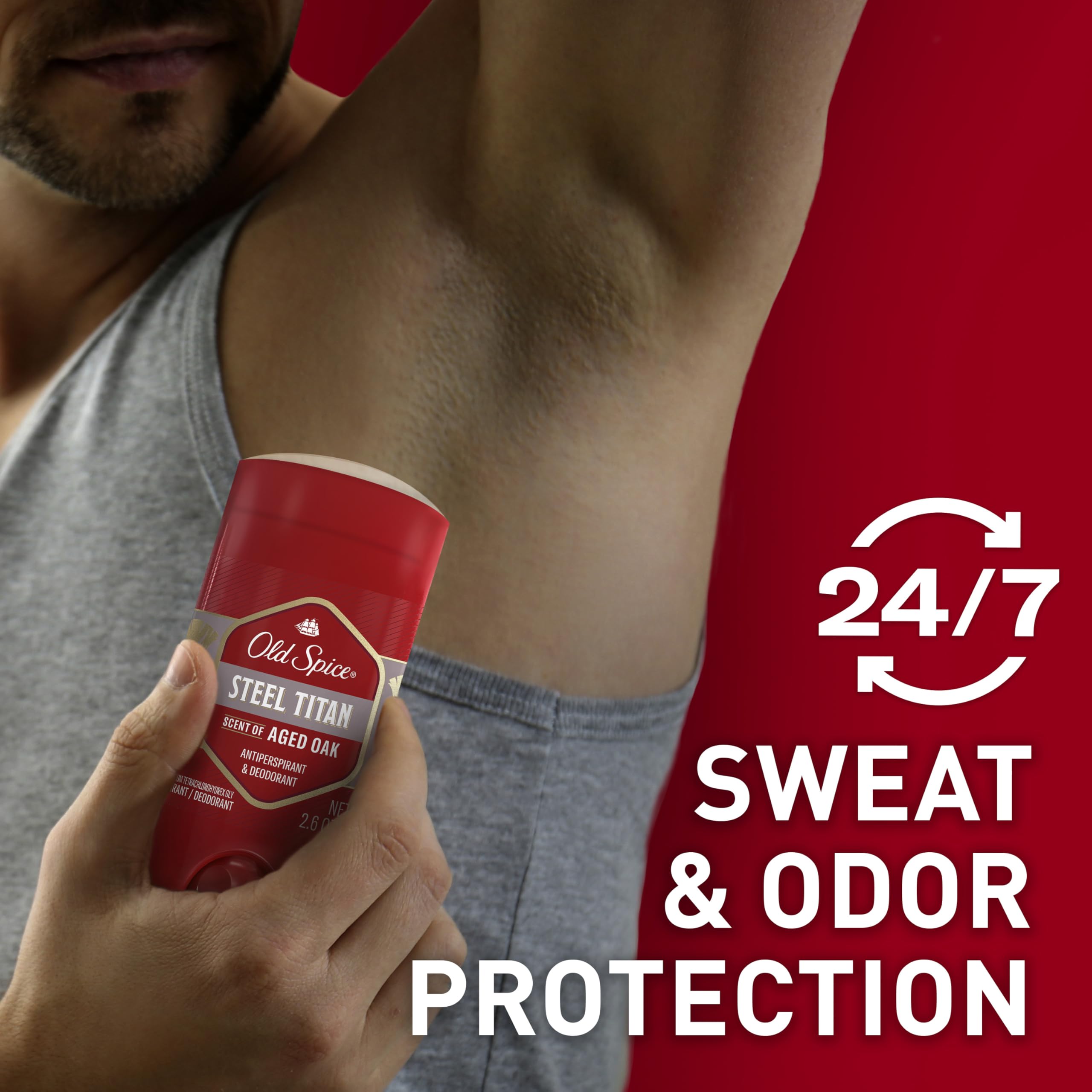 Old Spice Steel Titan, pack de six prêt pour l’usage quotidien.