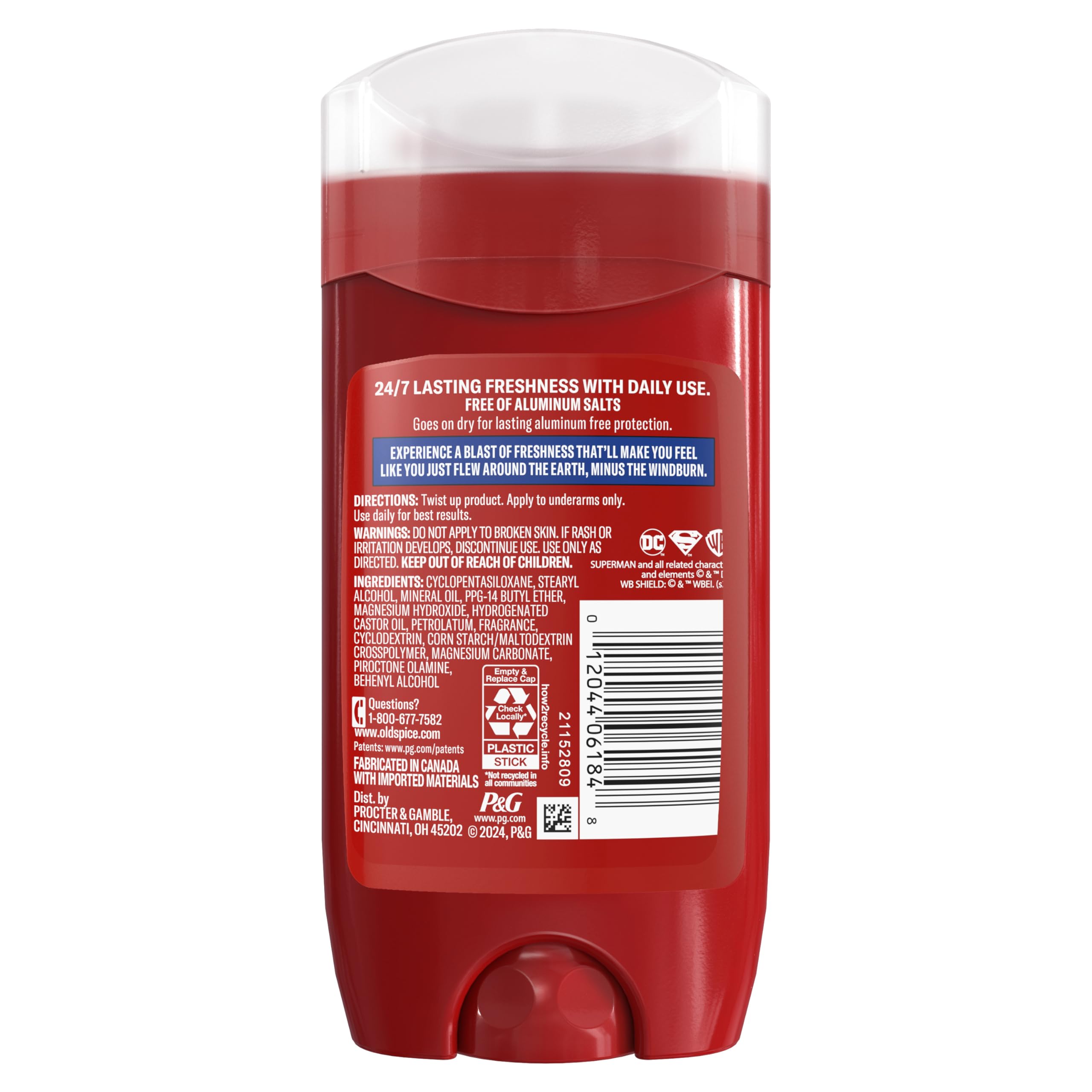 Old Spice Superman routine quotidienne – complète avec gel douche et spray.