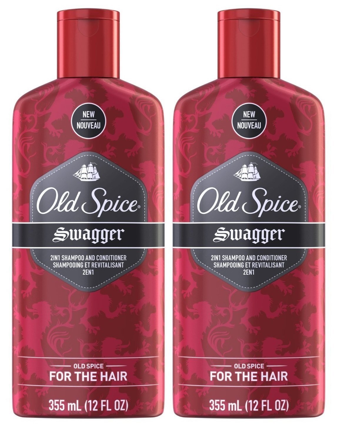 Old Spice Swagger 2 en 1 – flacon, soin rapide pour cheveux propres et faciles à coiffer