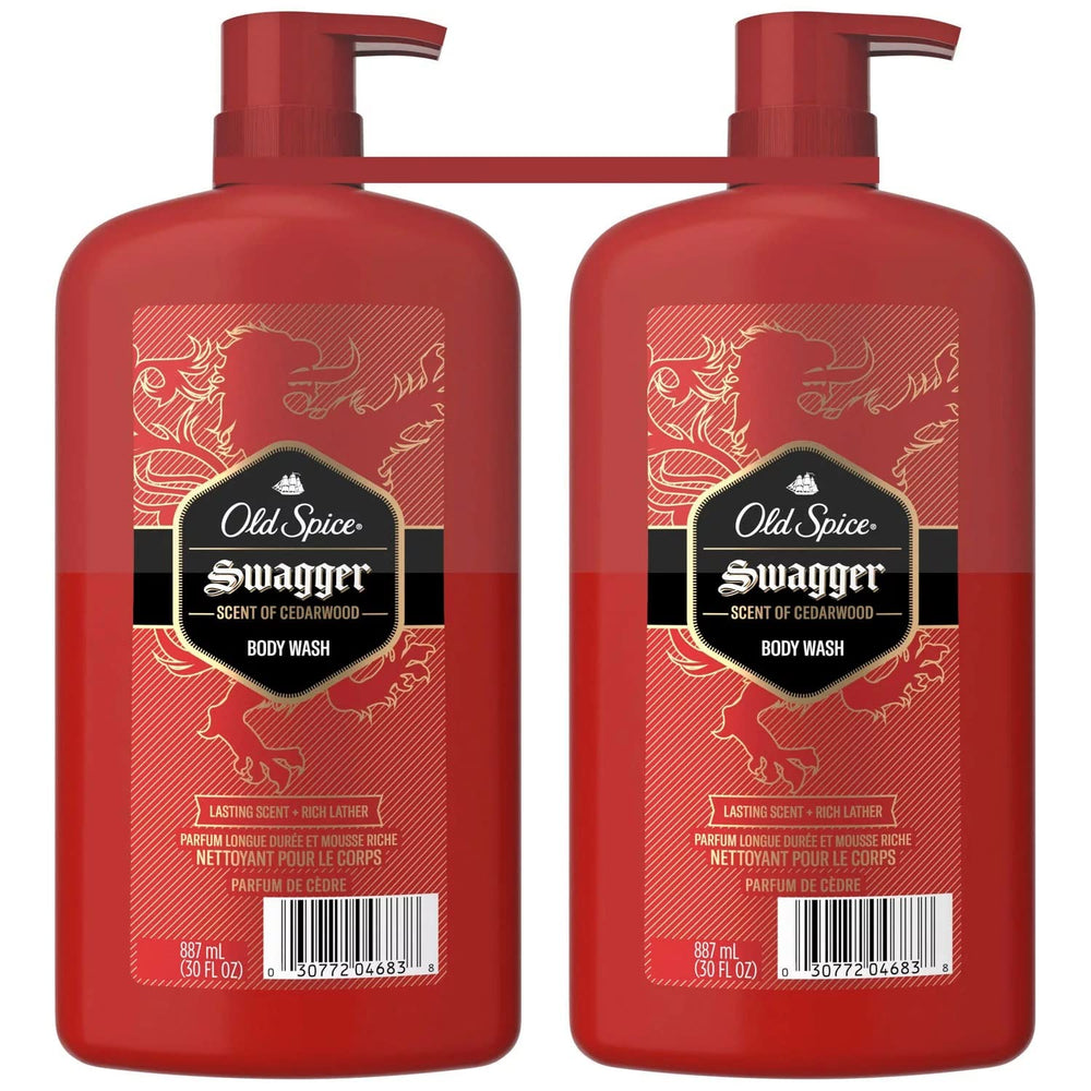 Bouteille Old Spice Swagger: gel douche homme, parfum cèdre et lime, fraîcheur durable.