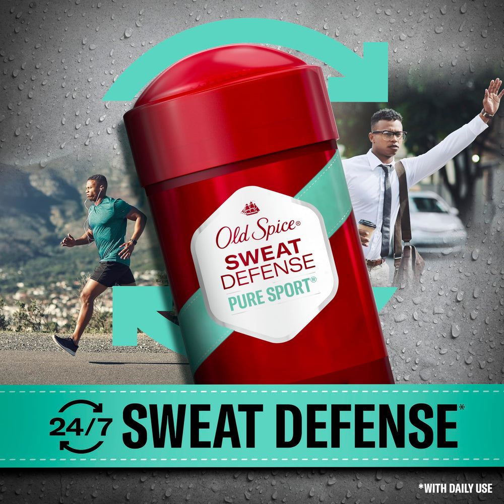 Old Spice Sweat Defense Soft Solid stick twist-up mechanism showcased.