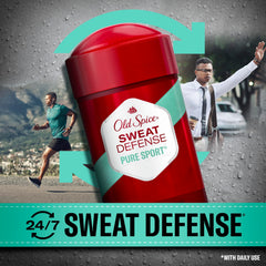 Old Spice Sweat Defense Soft Solid stick twist-up mechanism showcased.