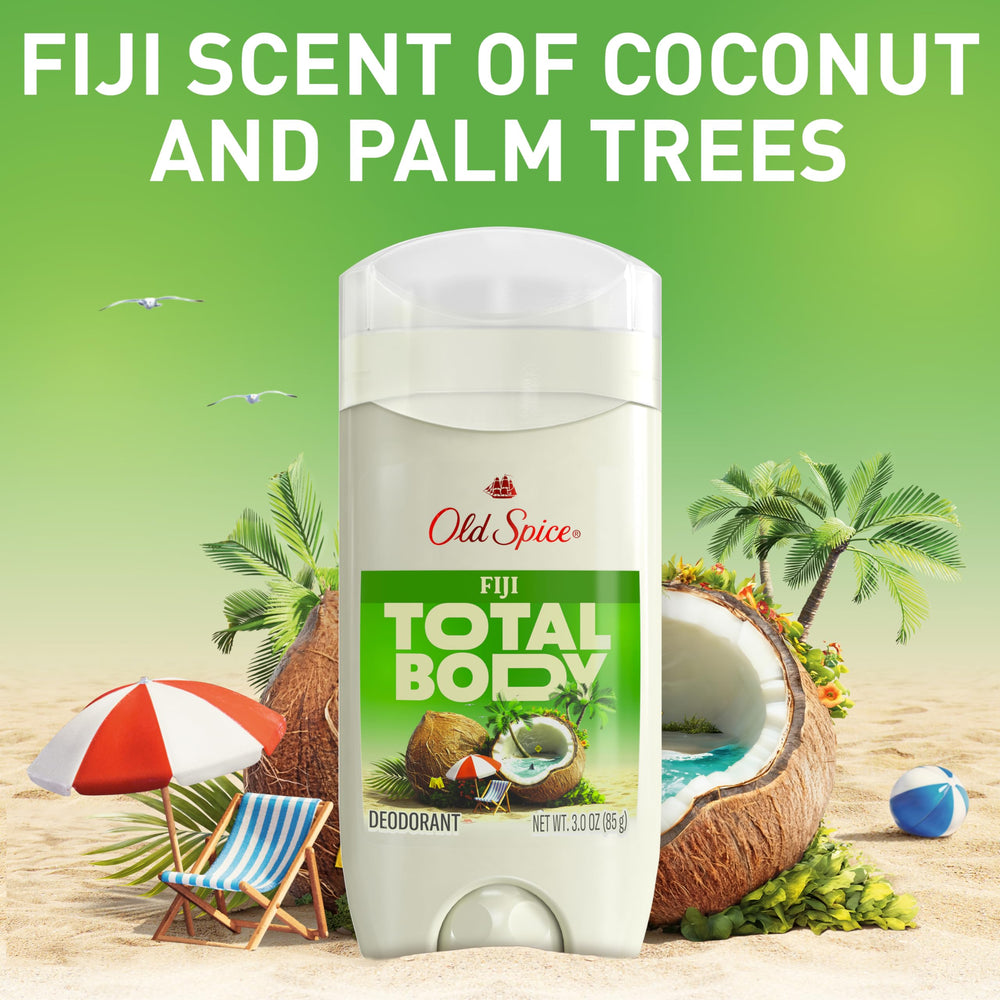 Old Spice Total Body Déodorant : usage universel pour peau sensible et sans aluminium.
