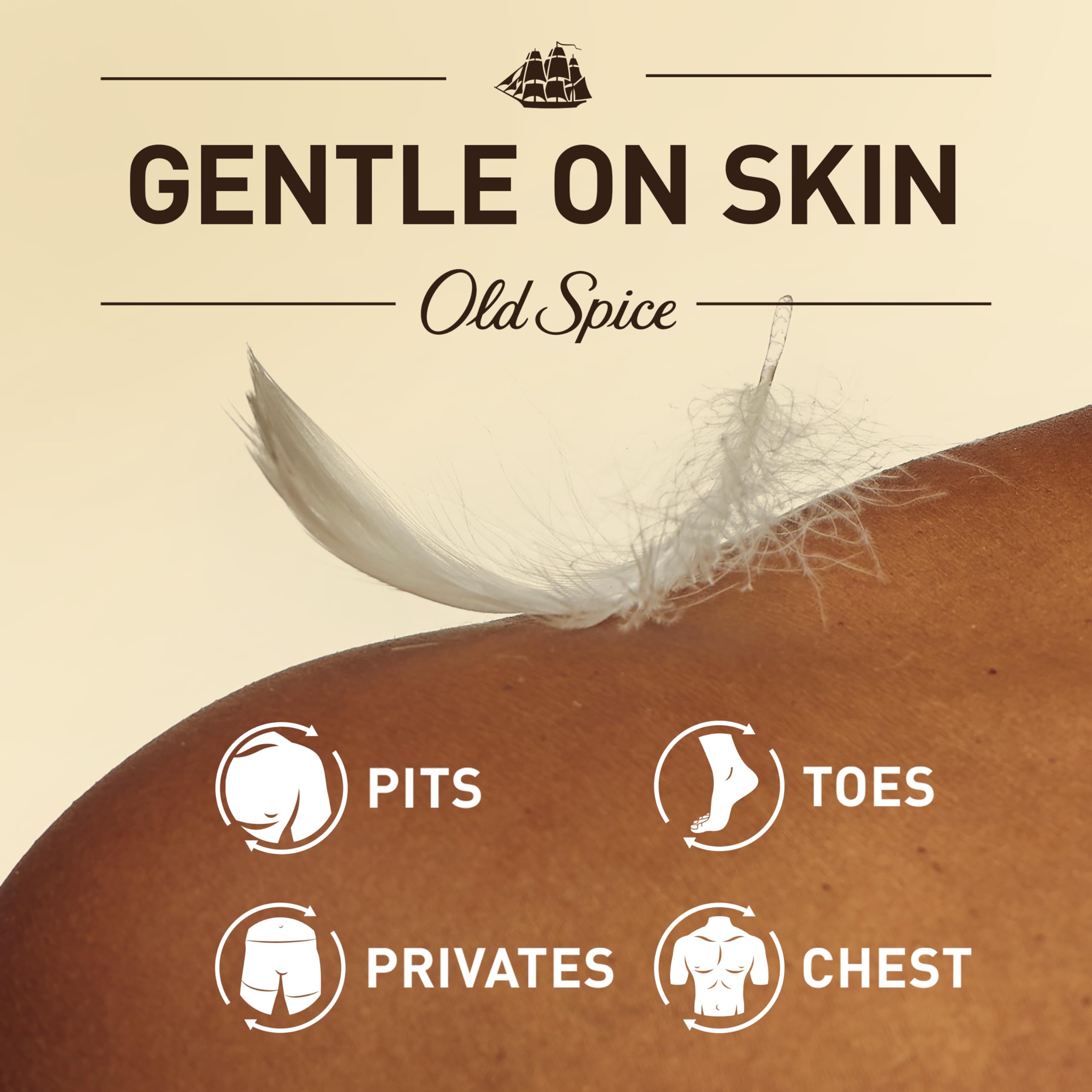 Old Spice Déodorant Total Body sans aluminium et sans colorants pour peau sensible.