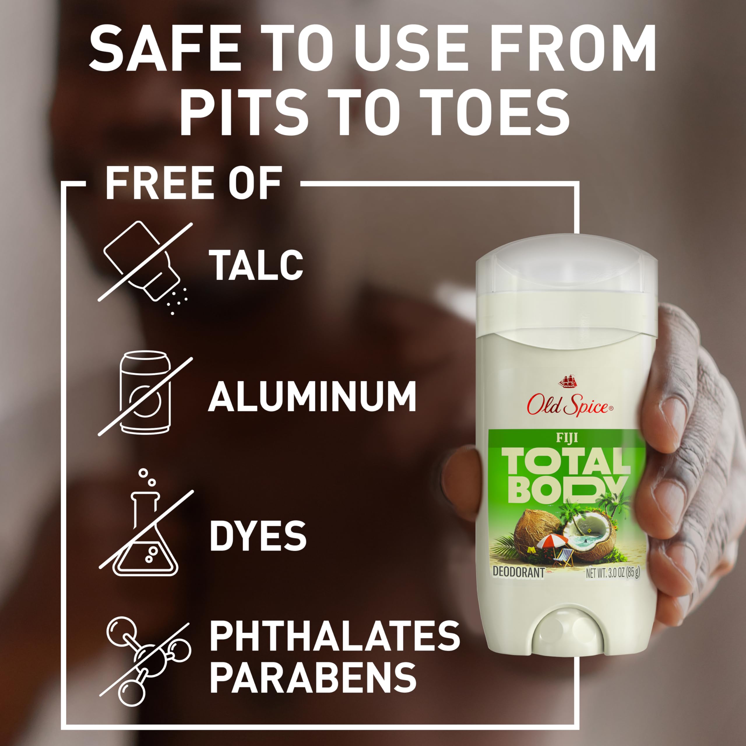 Old Spice sans aluminium : formule légère pour tout le corps.