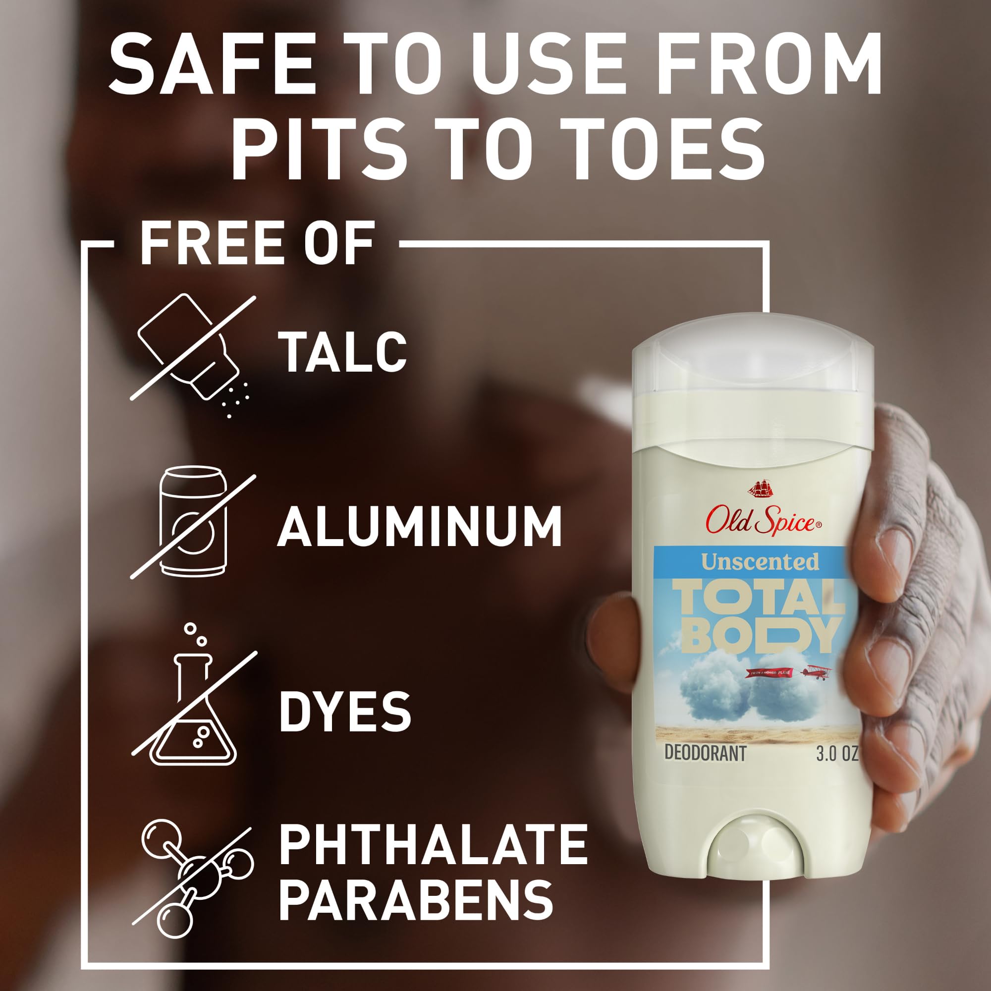 Old Spice Tout-Corps Déodorant aisselles, fraîcheur durable tout au long de la journée.