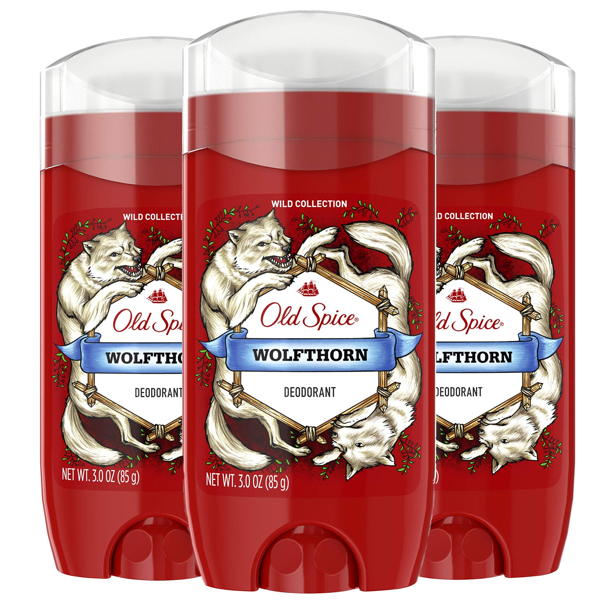 Wolfthorn Old Spice déodorant-stick offrant protection 24h et fraîcheur discrète.