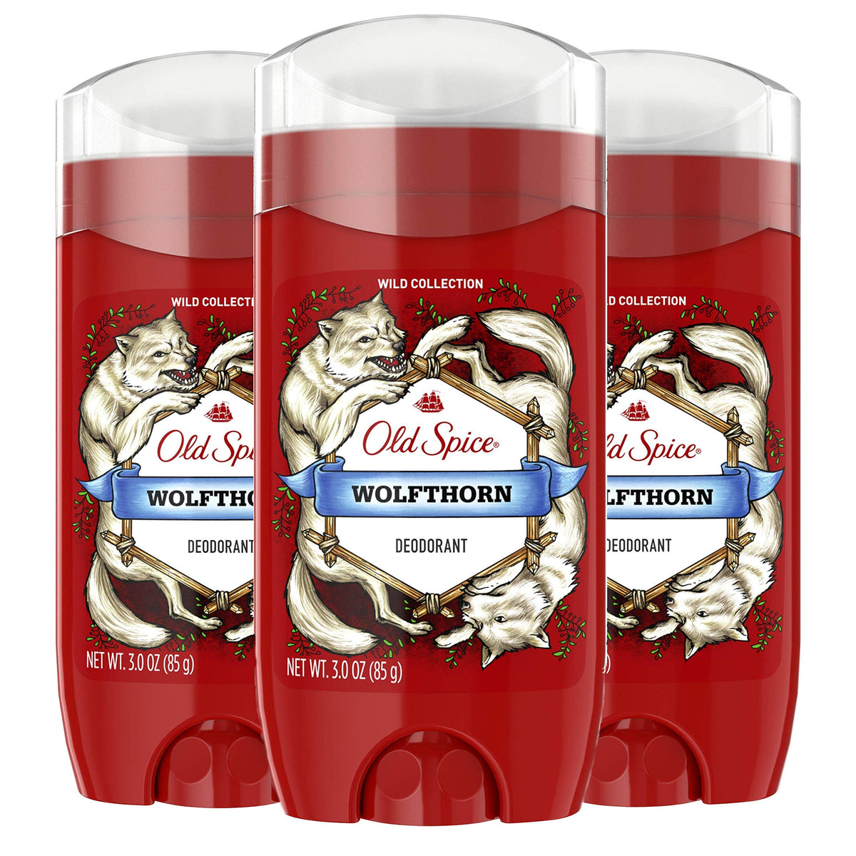 Wolfthorn Old Spice déodorant-stick offrant protection 24h et fraîcheur discrète.