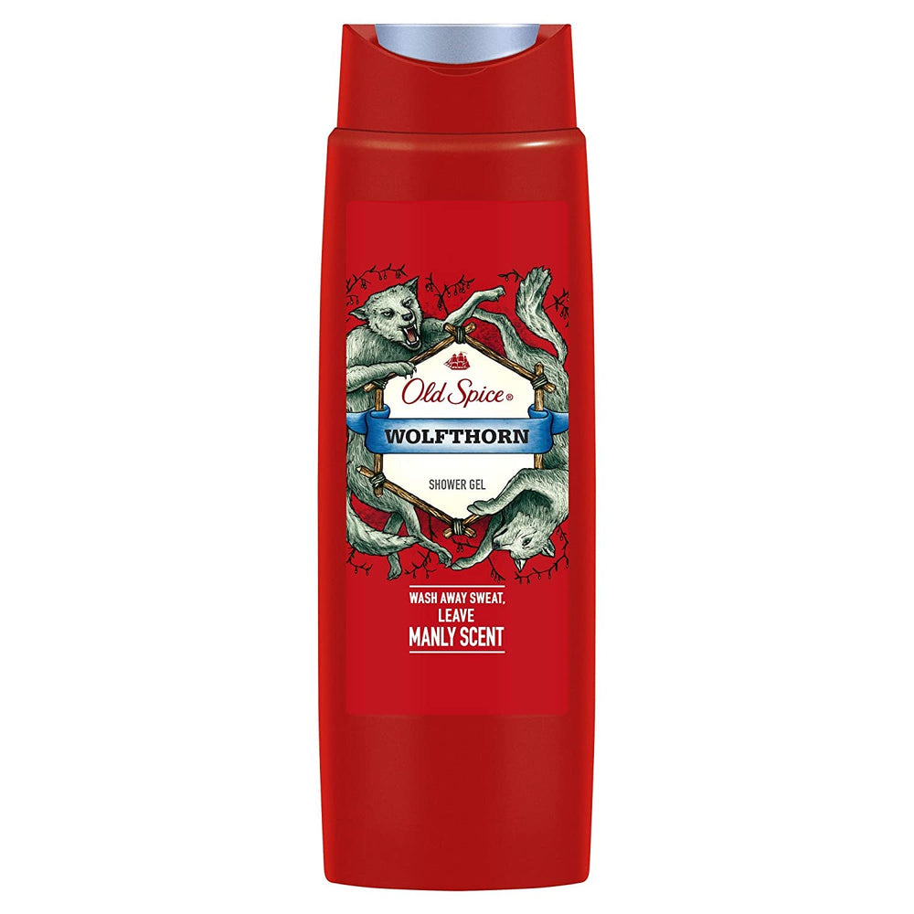 Old Spice Wolfthorn Gel Douche: flacon élégant, pour peau douce et sensation rafraîchissante