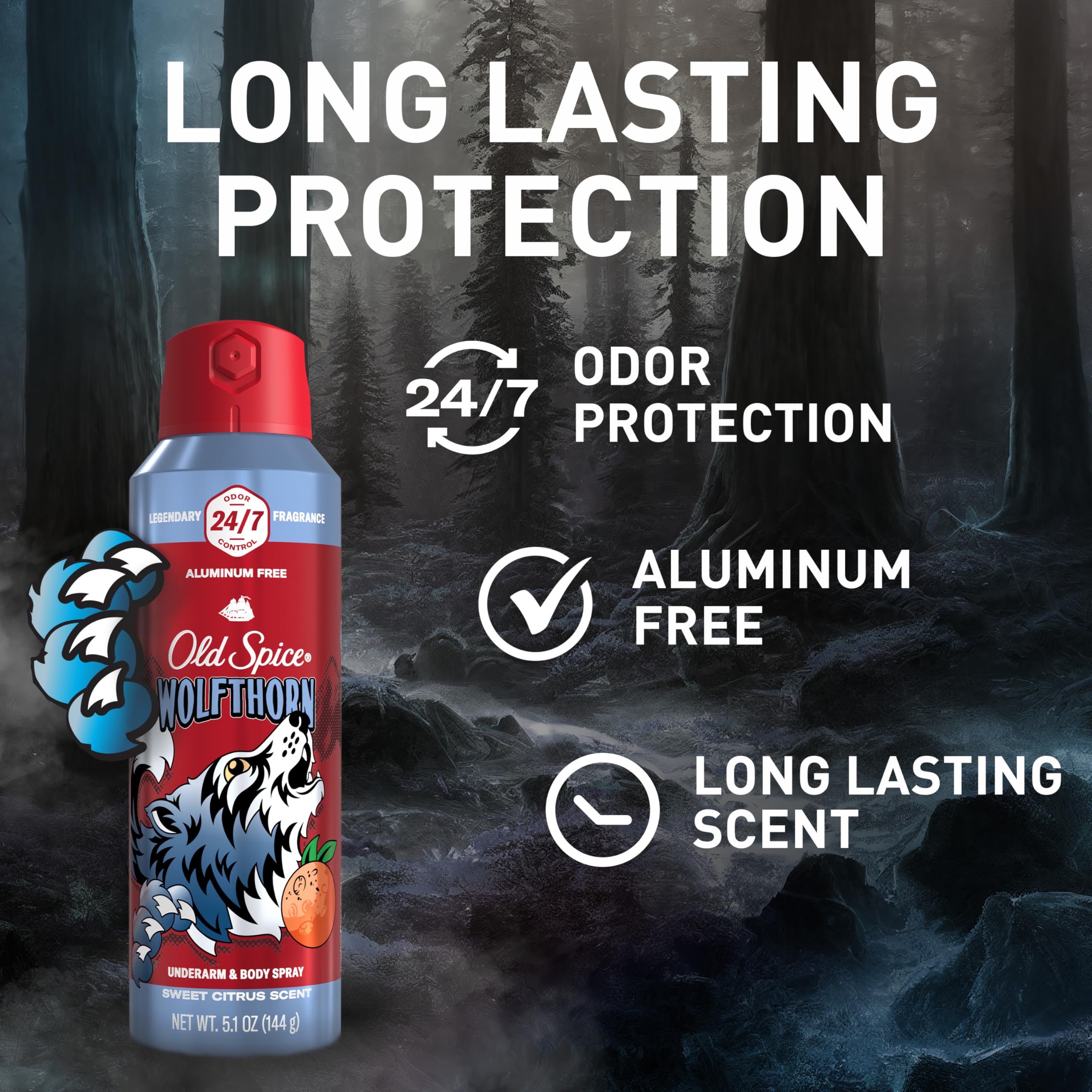 Old Spice Wolfthorn : pack de 3 pratique à emporter partout.