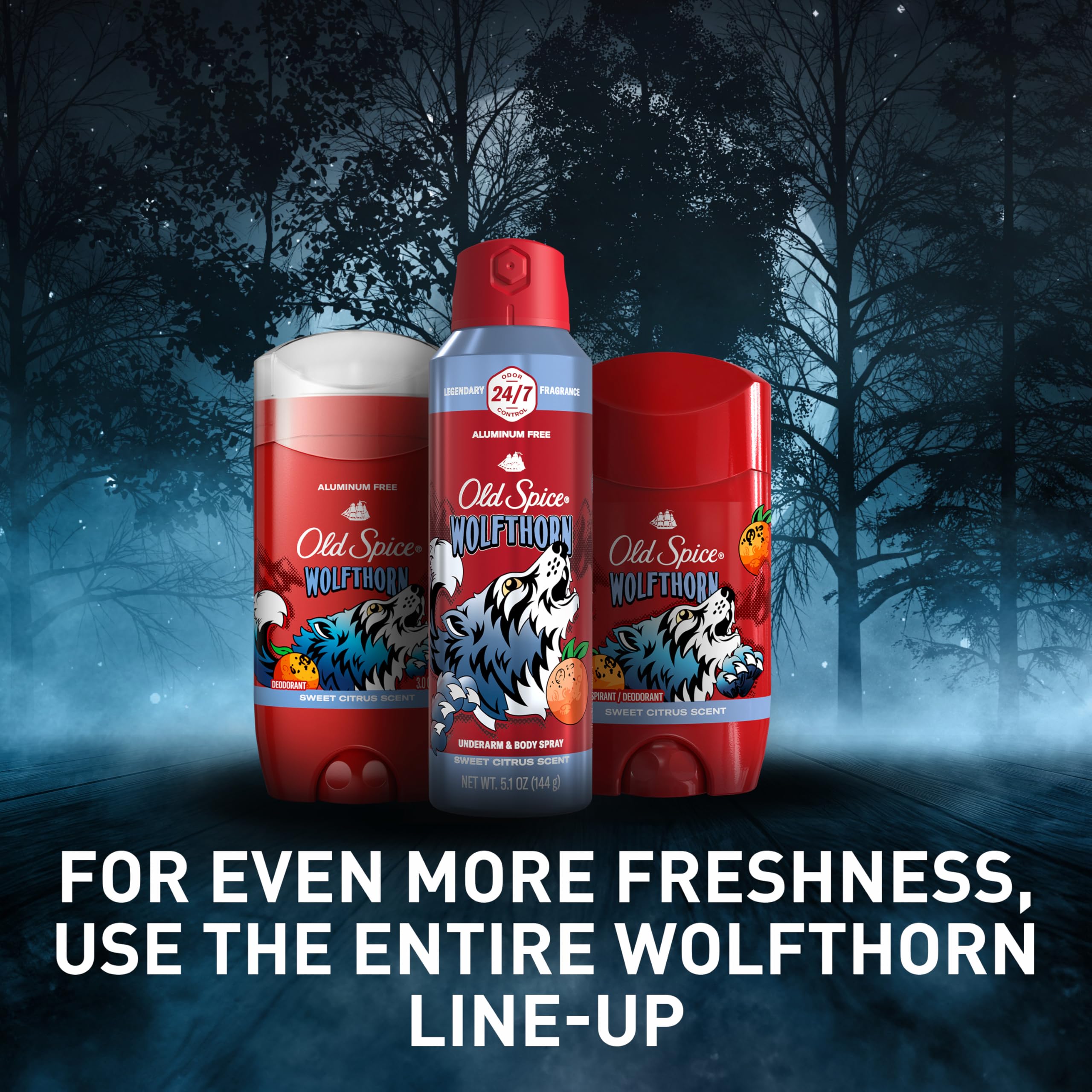 Old Spice Wolfthorn : parfum riche proche d'une cologne, notes citrées et boisées.